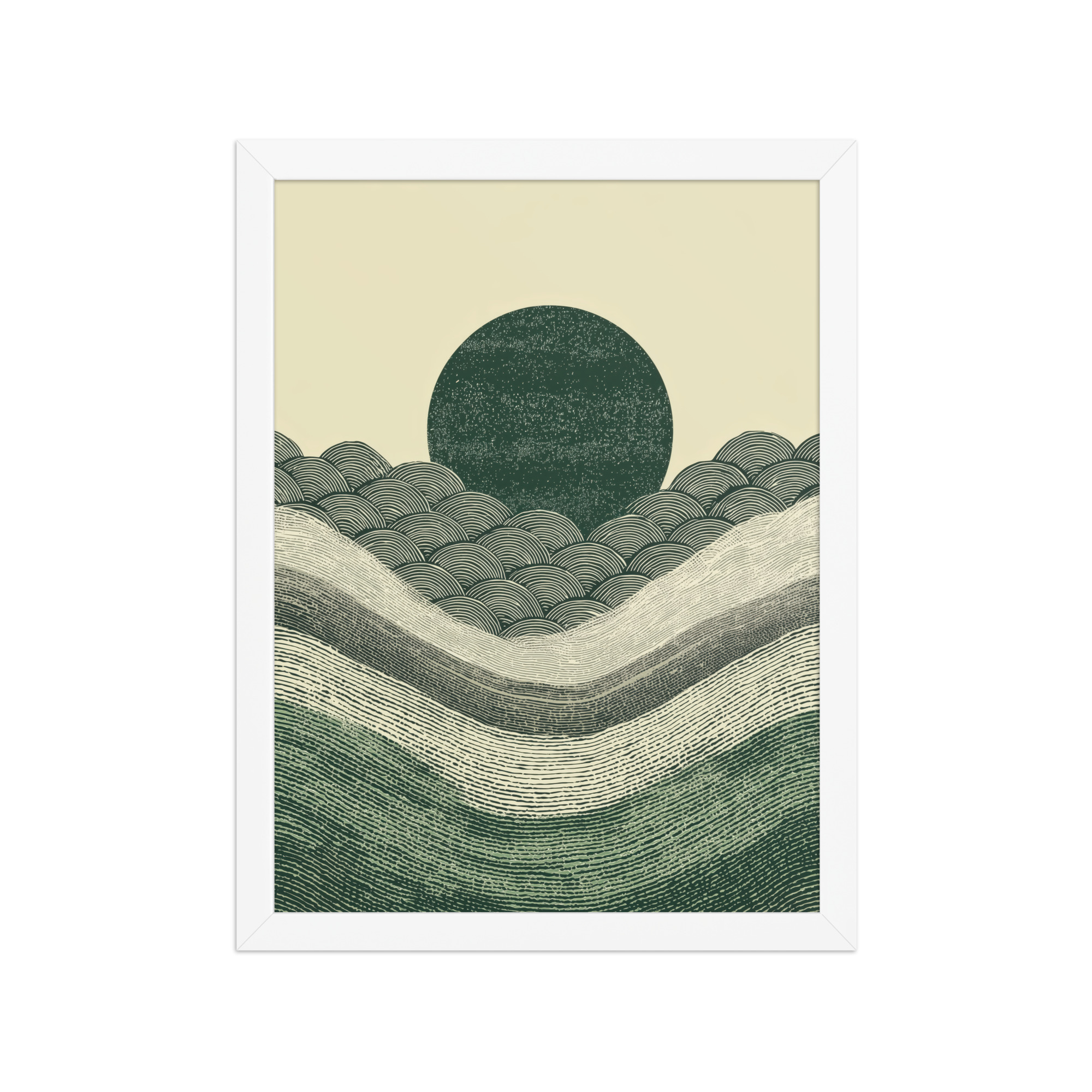 Verdant Rising — Japanese-Inspired Green Landscape Wall Art — Framed Poster - Image 14