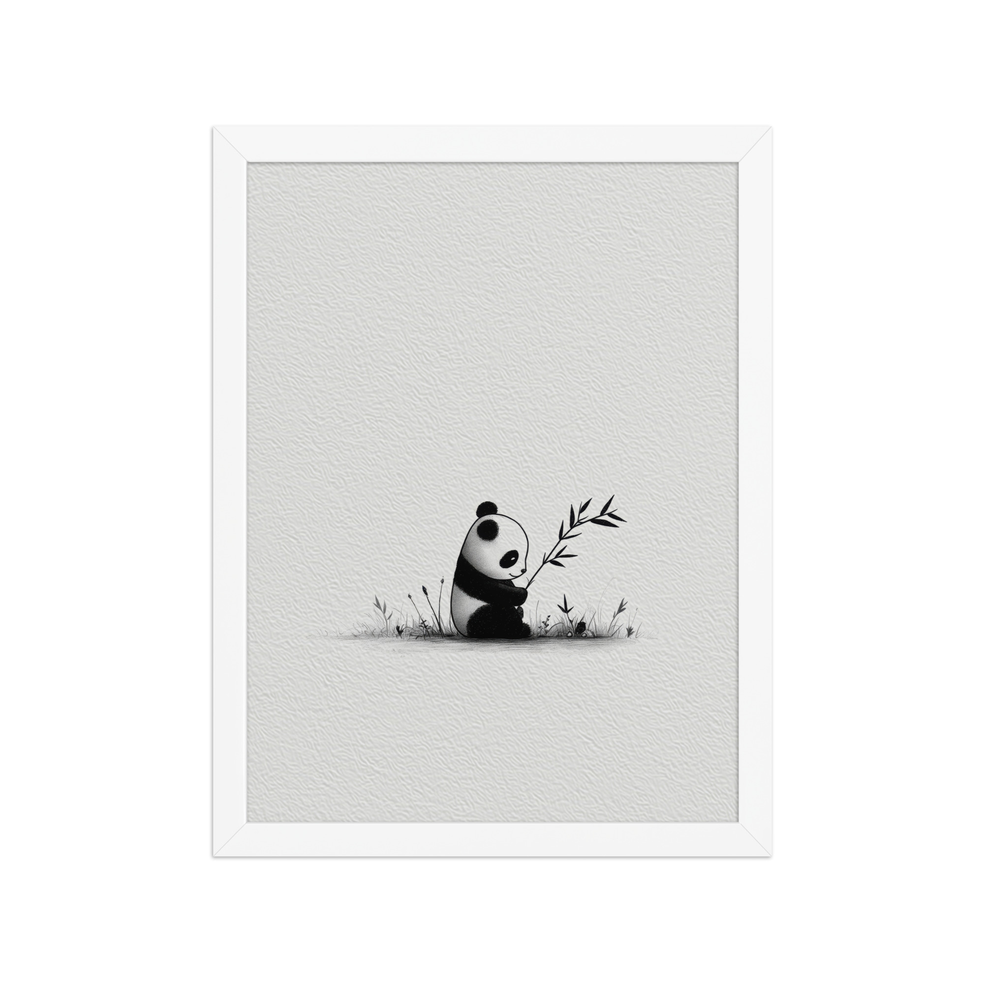 Tiny Bamboo Moment — Minimal Panda Cub with Bamboo Wall Decor — Framed Poster - Image 19