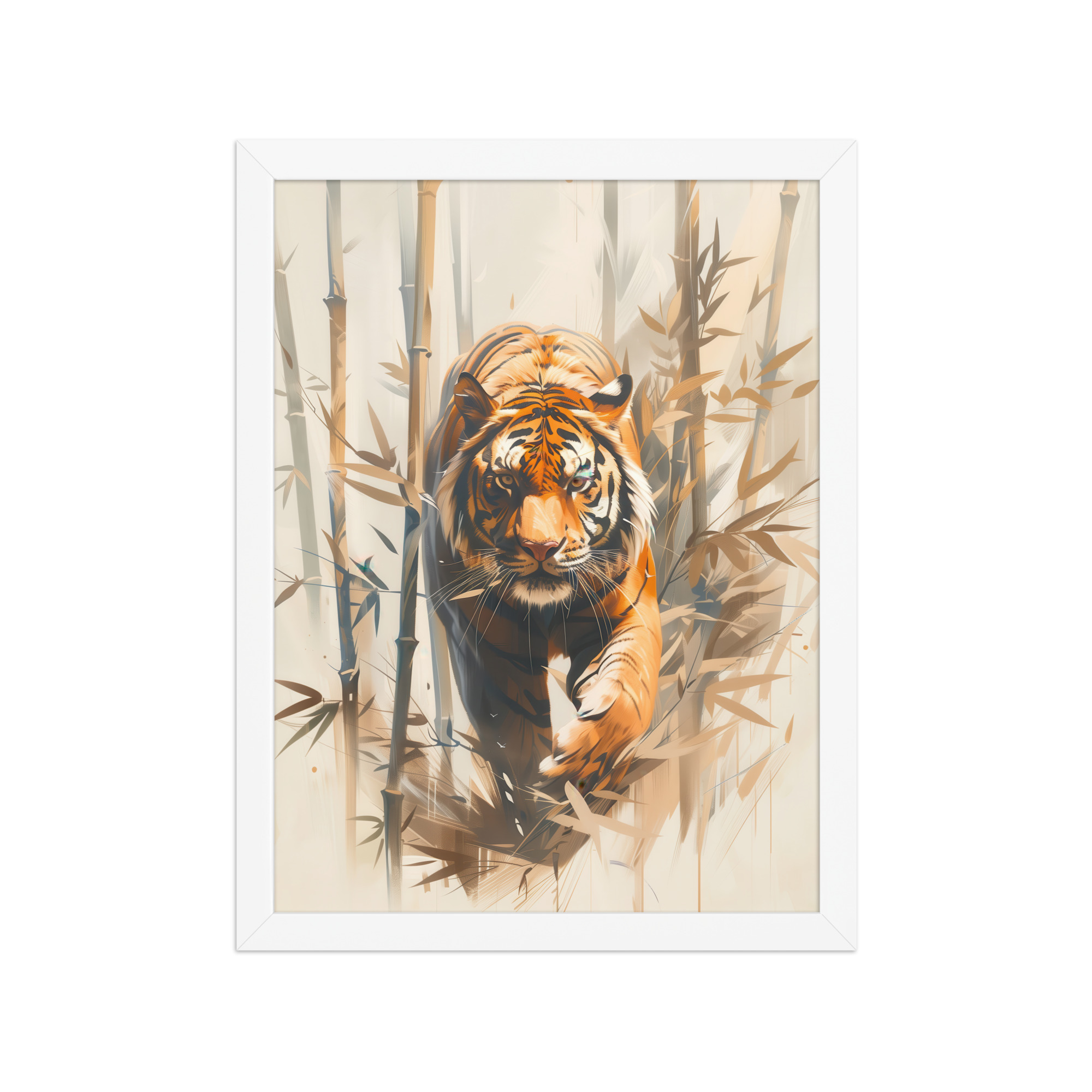 Tiger in Bamboo Mist — Wildlife Tiger in Dynamic Jungle Wall Art — Framed Poster - Image 19