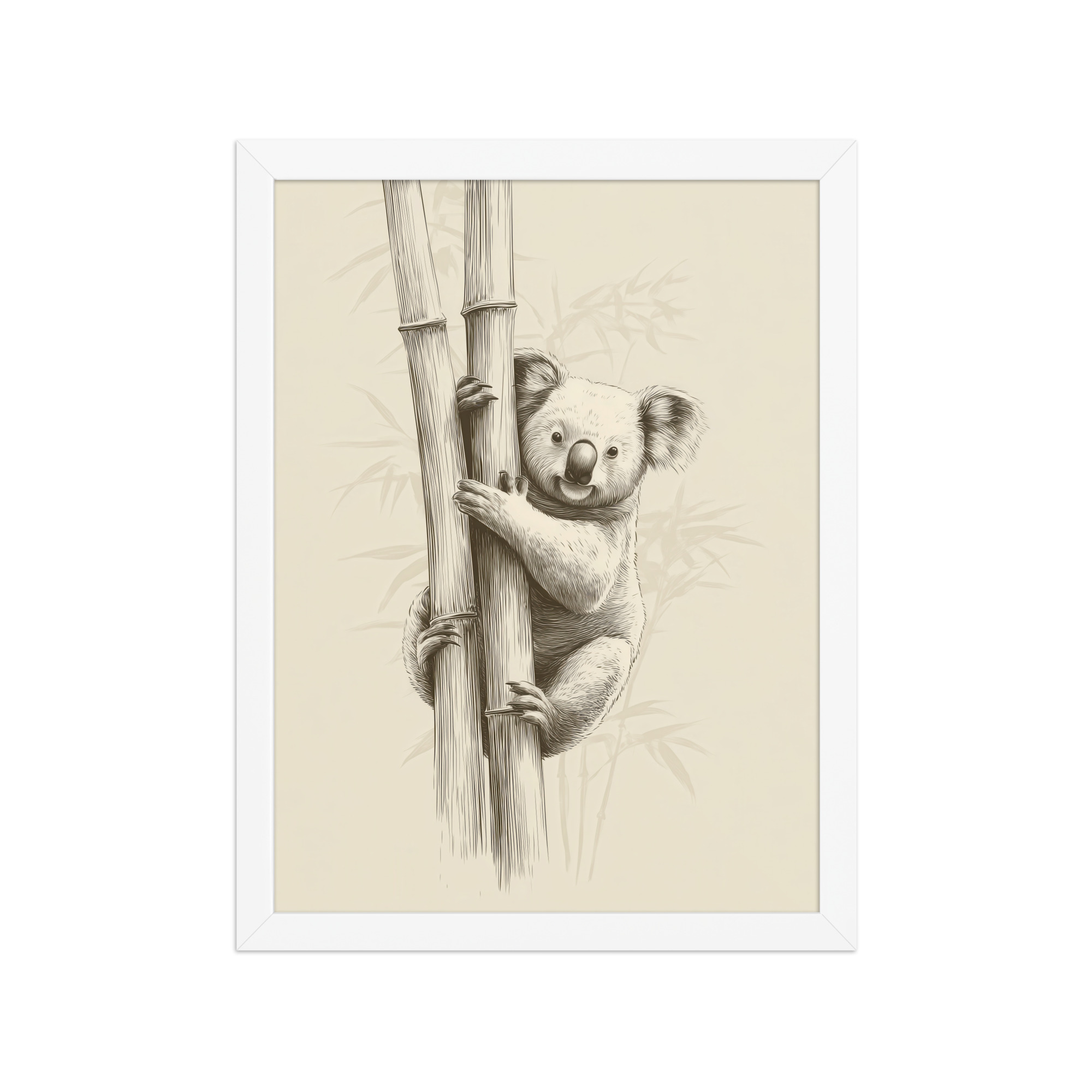 Koala Bamboo I — Koala Illustration in Warm Neutrals Wall Decor — Framed Poster - Image 19