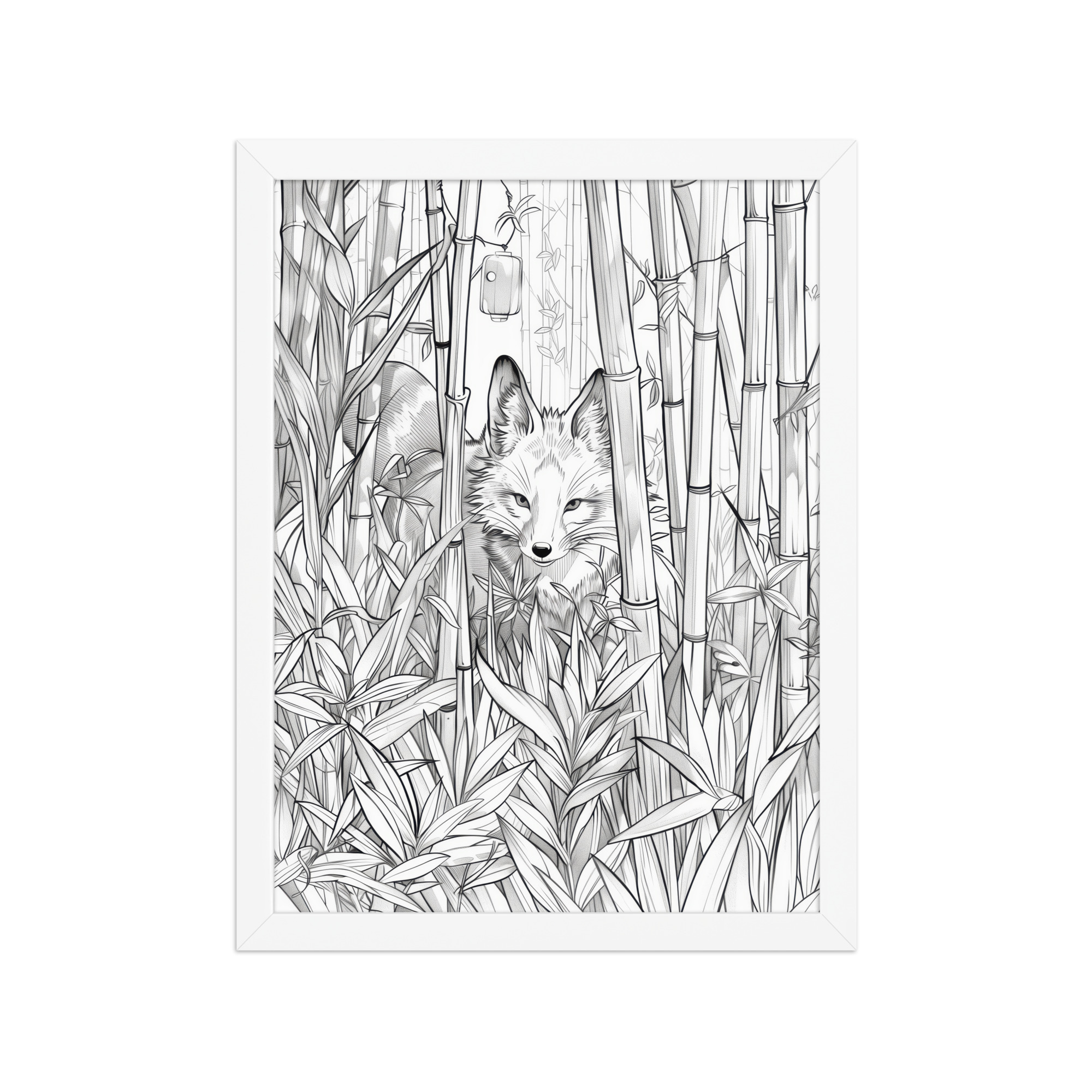 Fox Spirit in Bamboo Forest — Fox Among Bamboo Wall Decor — Framed Poster - Image 19