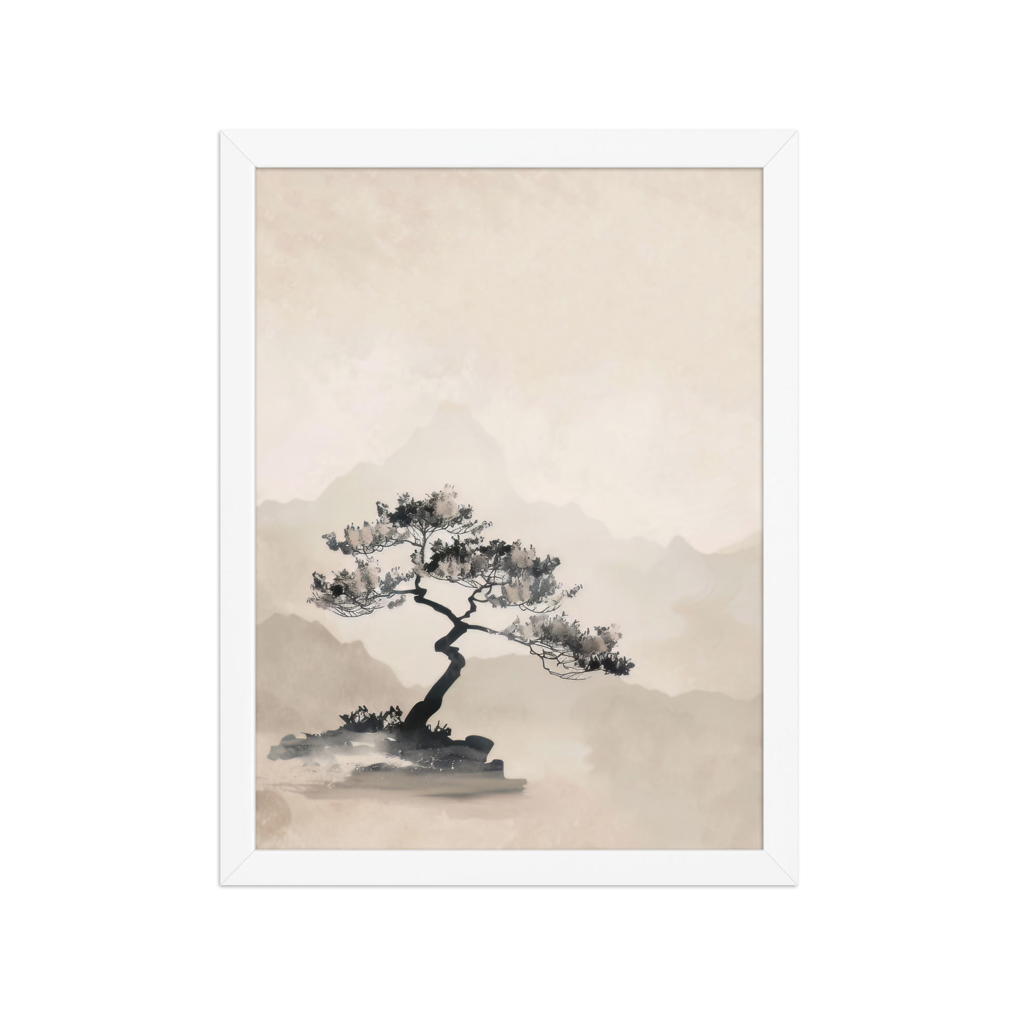 Bonsai Tree — Ink-Wash Landscape Wall Decor — Framed Poster - Image 16