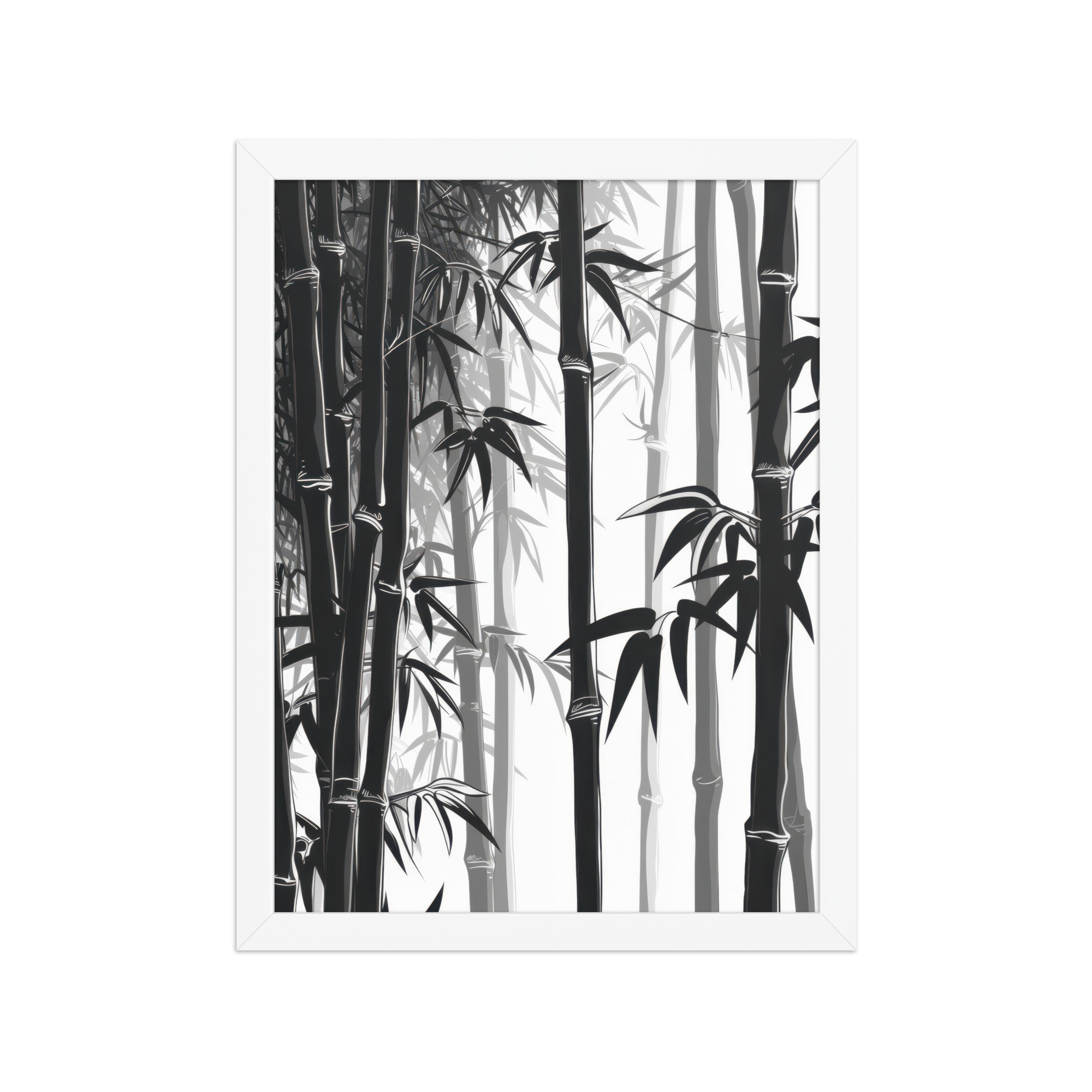 Bamboo Grove Silence — Monochrome Nature Wall Decor — Framed Poster - Image 16