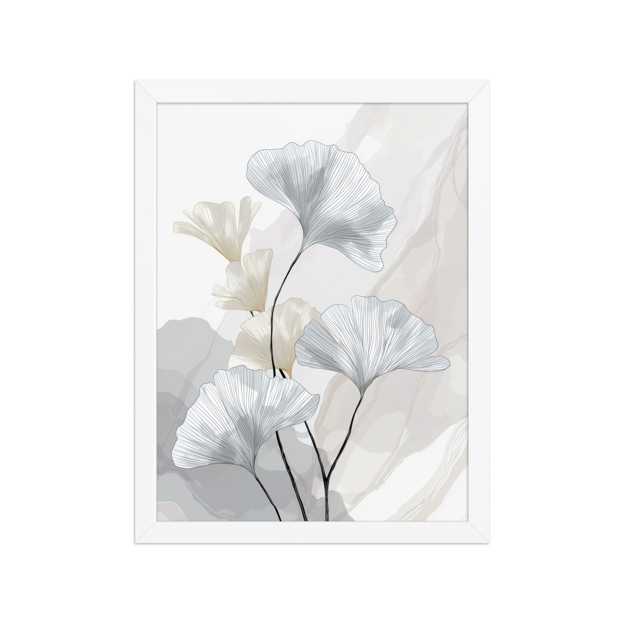Ginkgo Harmony (Pale Edition) — Line Art Botanical Wall Decor — Framed Poster - Image 15
