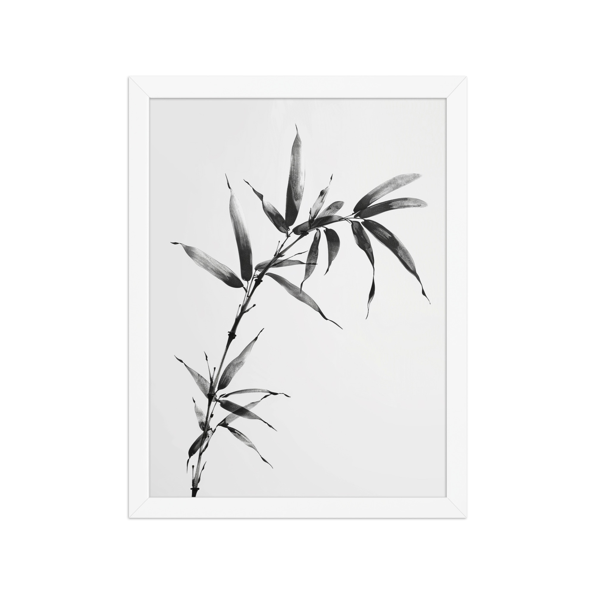 Minimalist Bamboo — Sumi-e Black Ink Wall Art — Framed Poster - Image 15