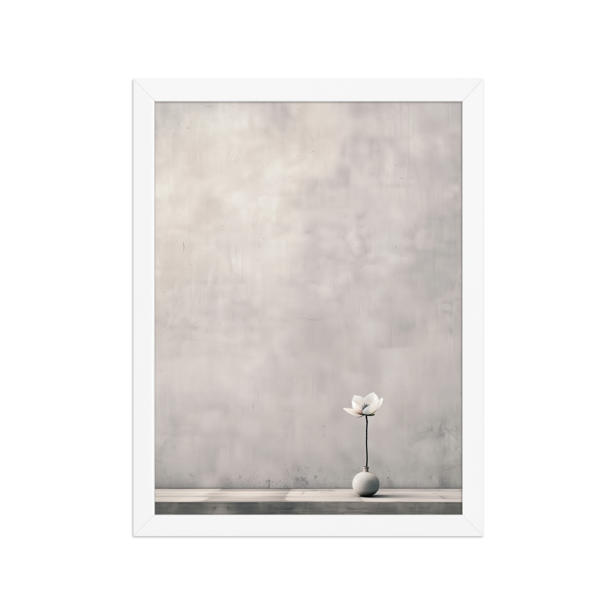 Lotus Minimalism — Single-Stem Vase Minimal Wall Decor — Framed Poster - Image 16