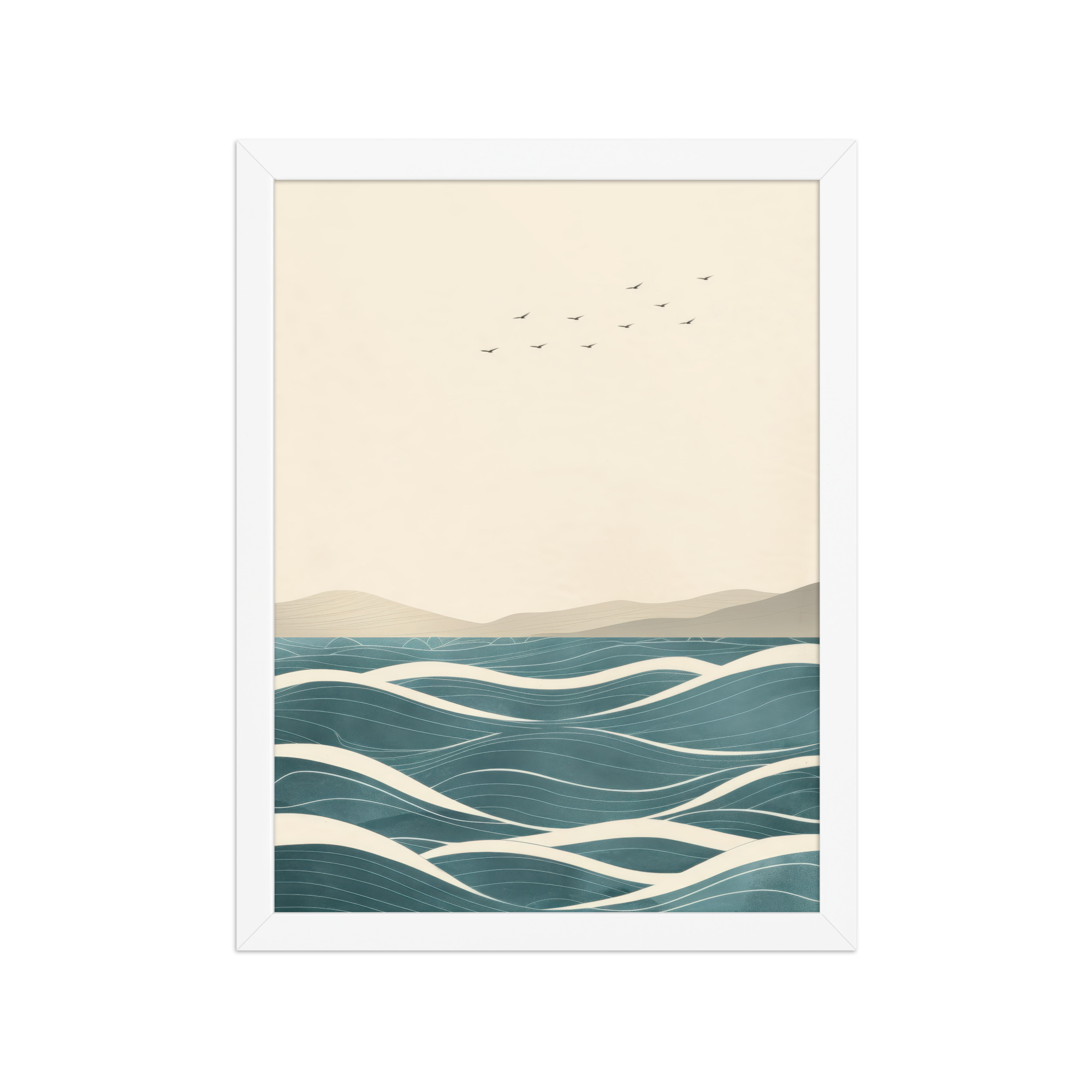 Still Horizons II — Japandi Ocean Minimalist Wall Art — Framed Poster - Image 19