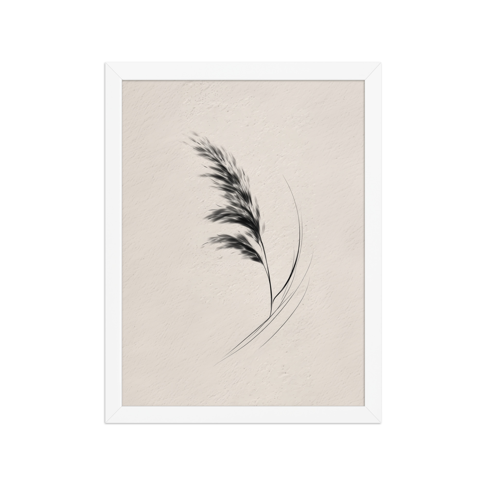 Windswept Pampas — Minimal Brush Wall Art — Framed Poster - Image 19