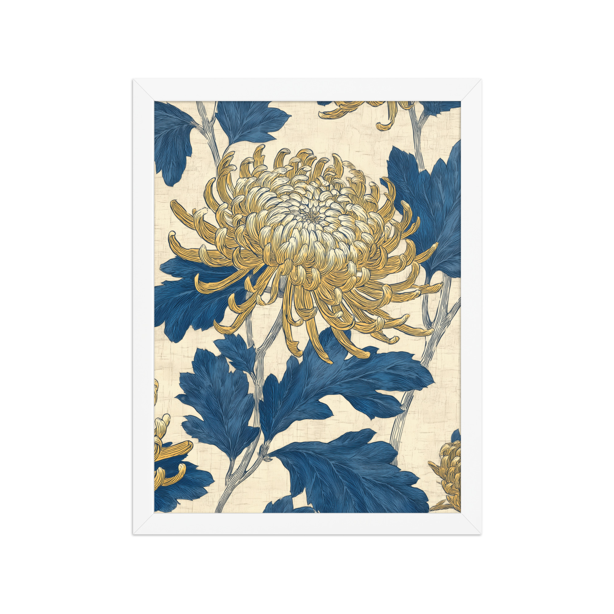 Chrysanthemum Pattern — Botanical Wall Art — Framed Poster - Image 17