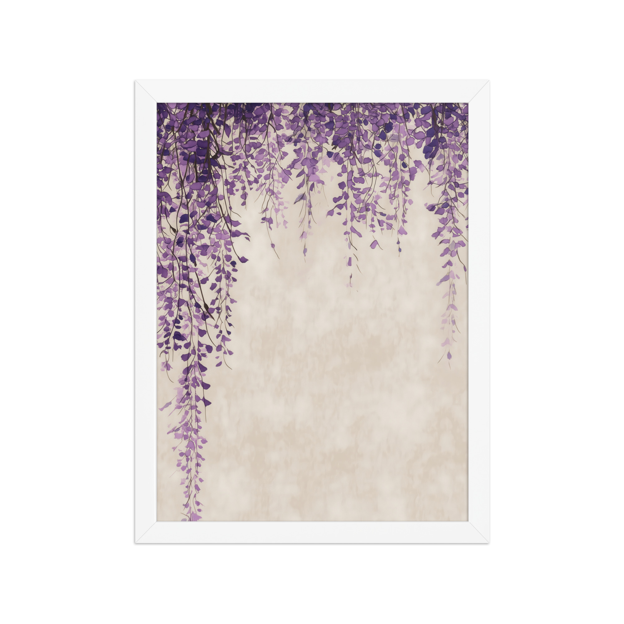 Wisteria Cascade — Japandi Hanging Floral Wall Decor — Framed Poster - Image 16