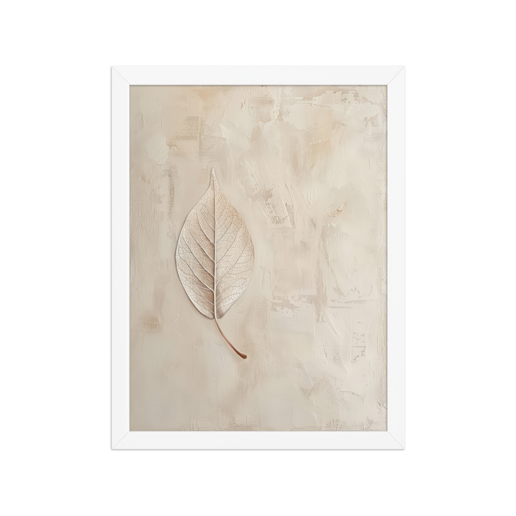 Wabi-Sabi Leaf II — Neutral Textured Botanical Wall Art — Framed Poster - Image 19