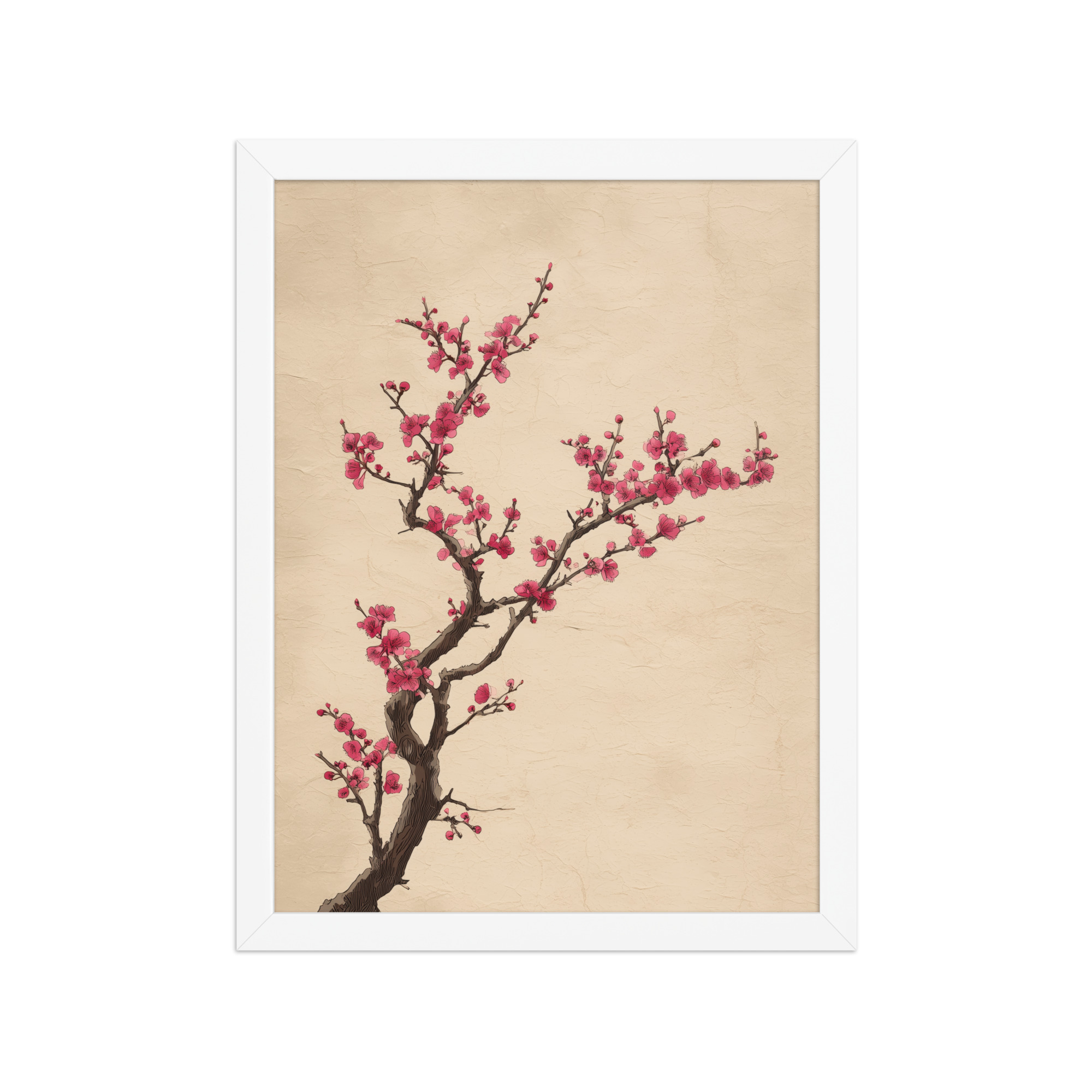 Plum Blossom Branch — Japanese Ink Illustration Wall Decor — Framed Poster - Image 17