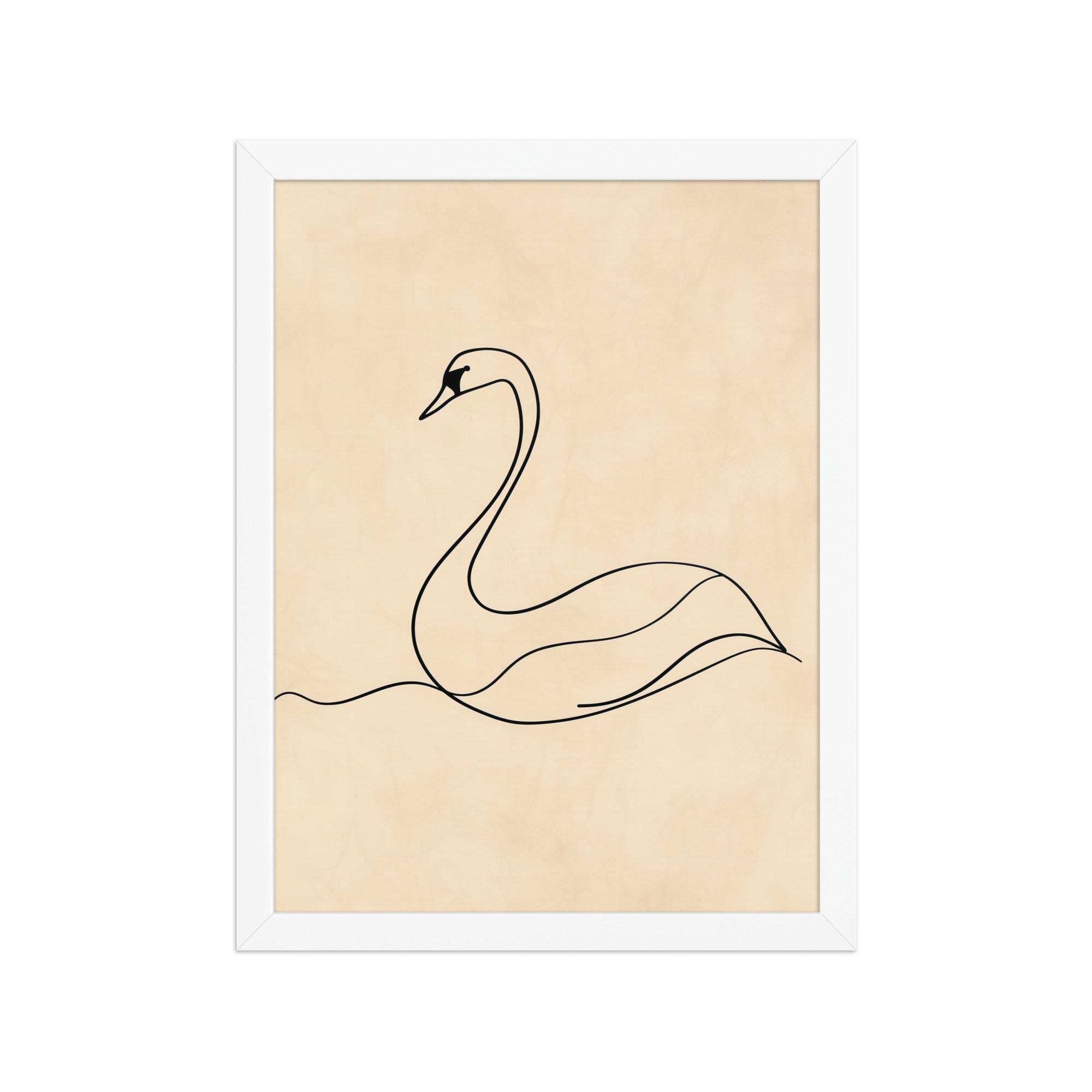 Swan Flow — Minimal Line Drawing Wall Art — Framed Poster - Image 11