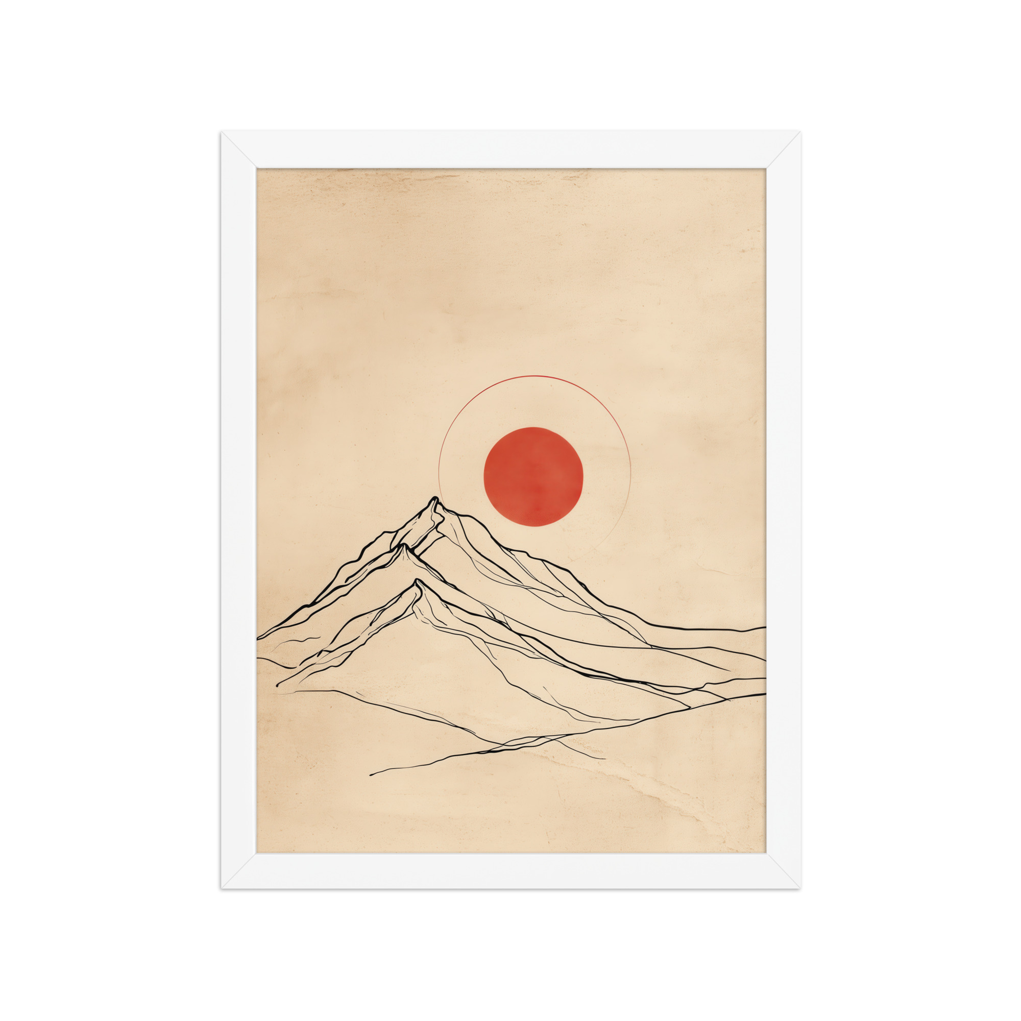 Eternal Sun — Minimal Mountain and Red Sun Wall Art — Framed Poster - Image 13