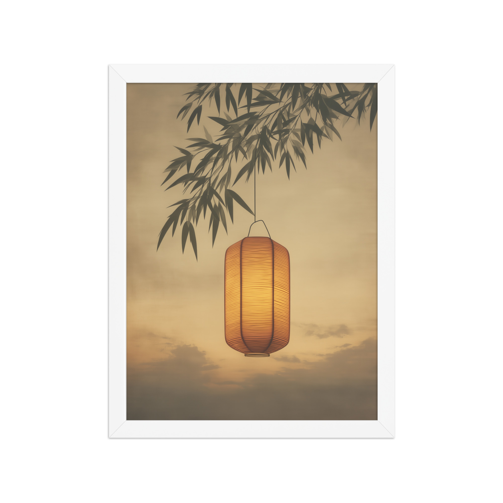 Lantern Glow — Japanese Lantern Minimal Wall Decor — Framed Poster - Image 16