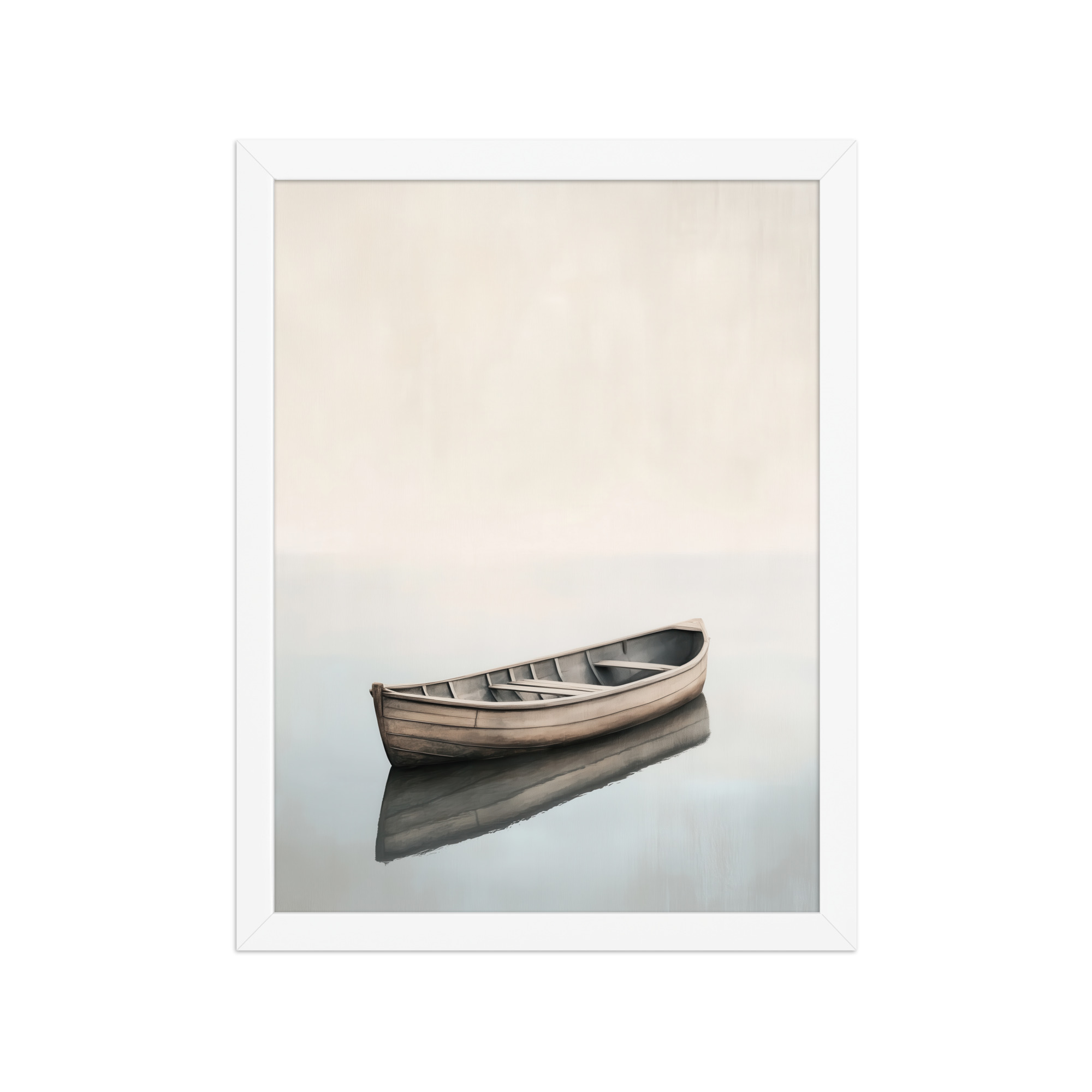 Still Waters Rowboat — Minimal Japandi Boat Wall Art — Framed Poster - Image 19