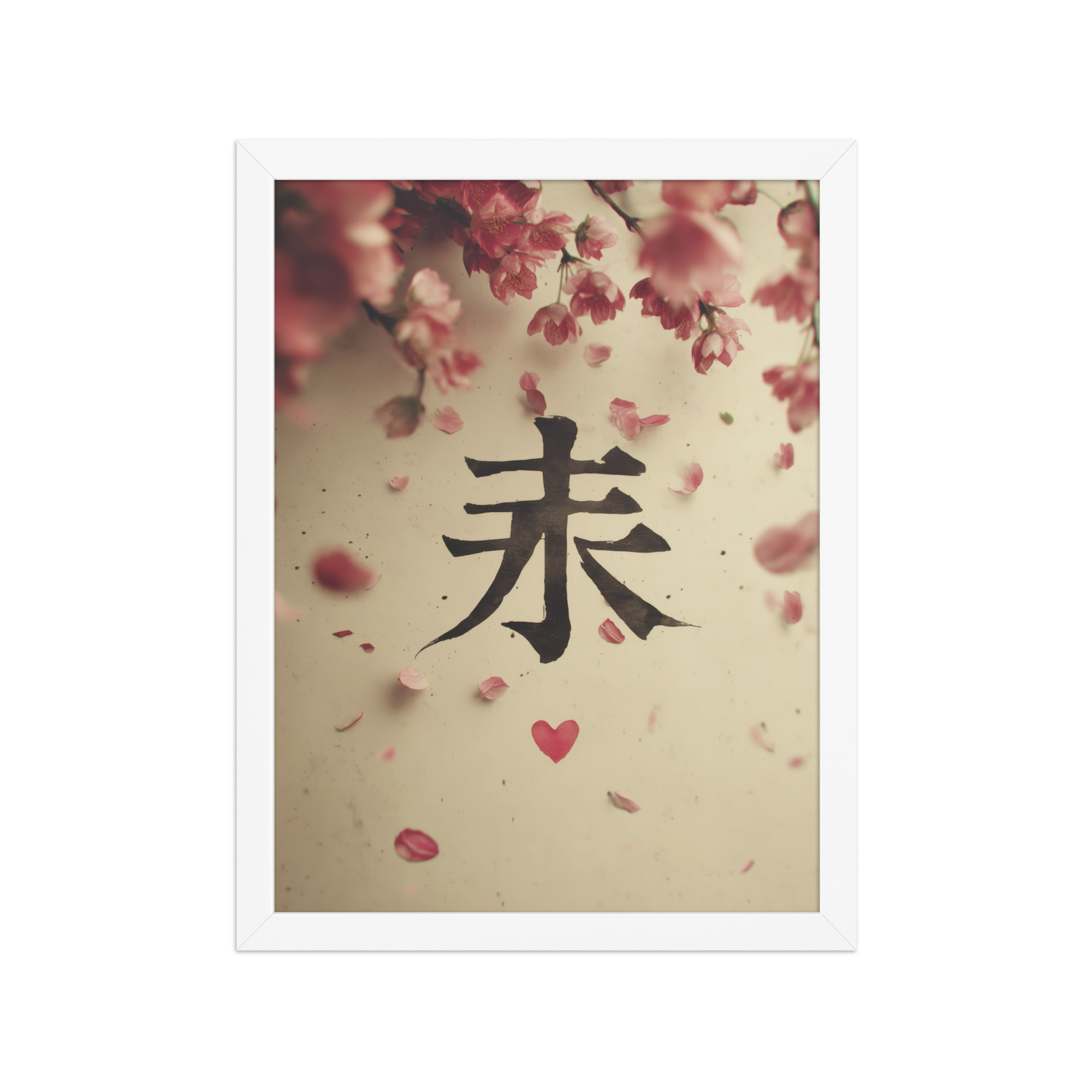 Sakura Love — Cherry Blossom, Japanese Calligraphy Wall Decor — Framed Poster - Image 19