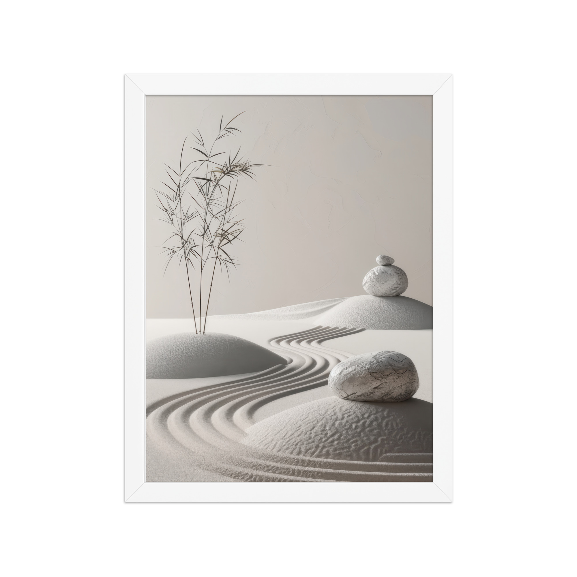 Stillness by the Sand Rake – Japandi Zen Garden Wall Art – Framed Poster - Image 10