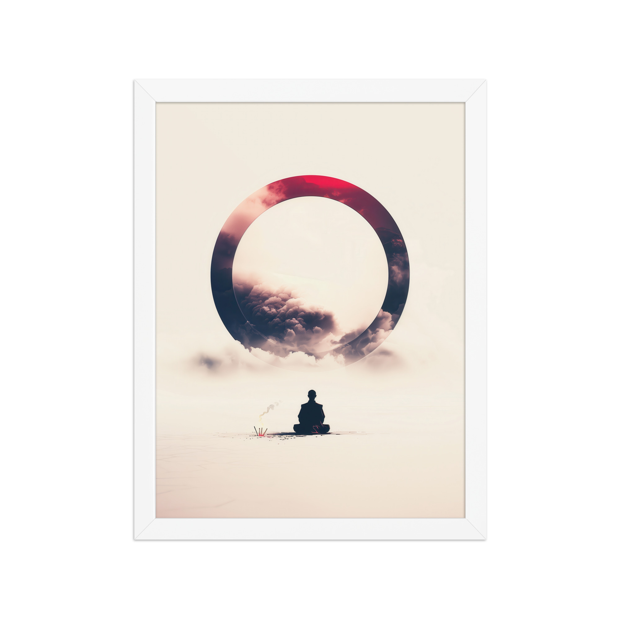 Zen Enso Horizon – Meditative Landscape with Circle Wall Art – Framed Poster - Image 19