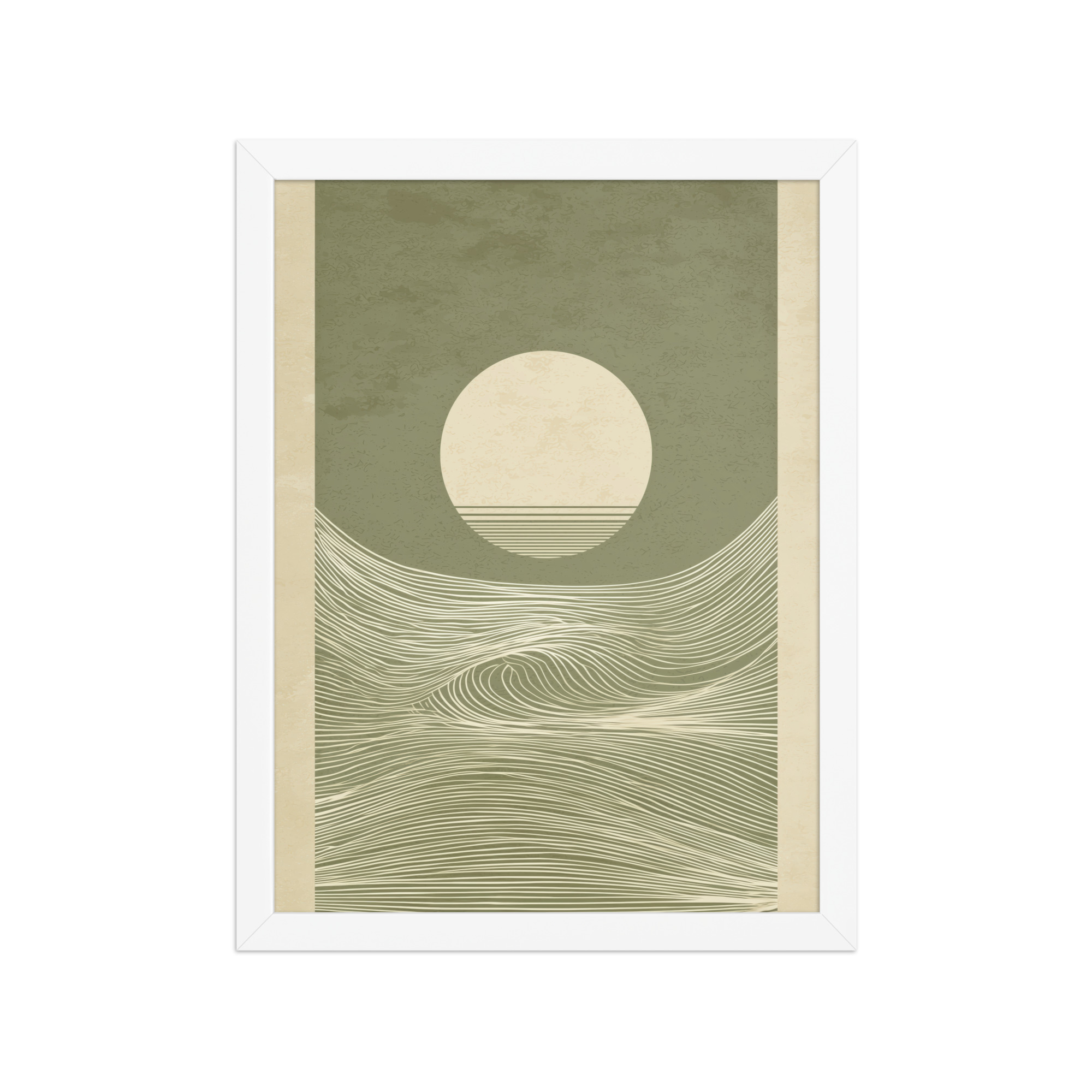 Zen Horizon Waves — Minimal Sunset Landscape Wall Decor — Framed Poster - Image 15
