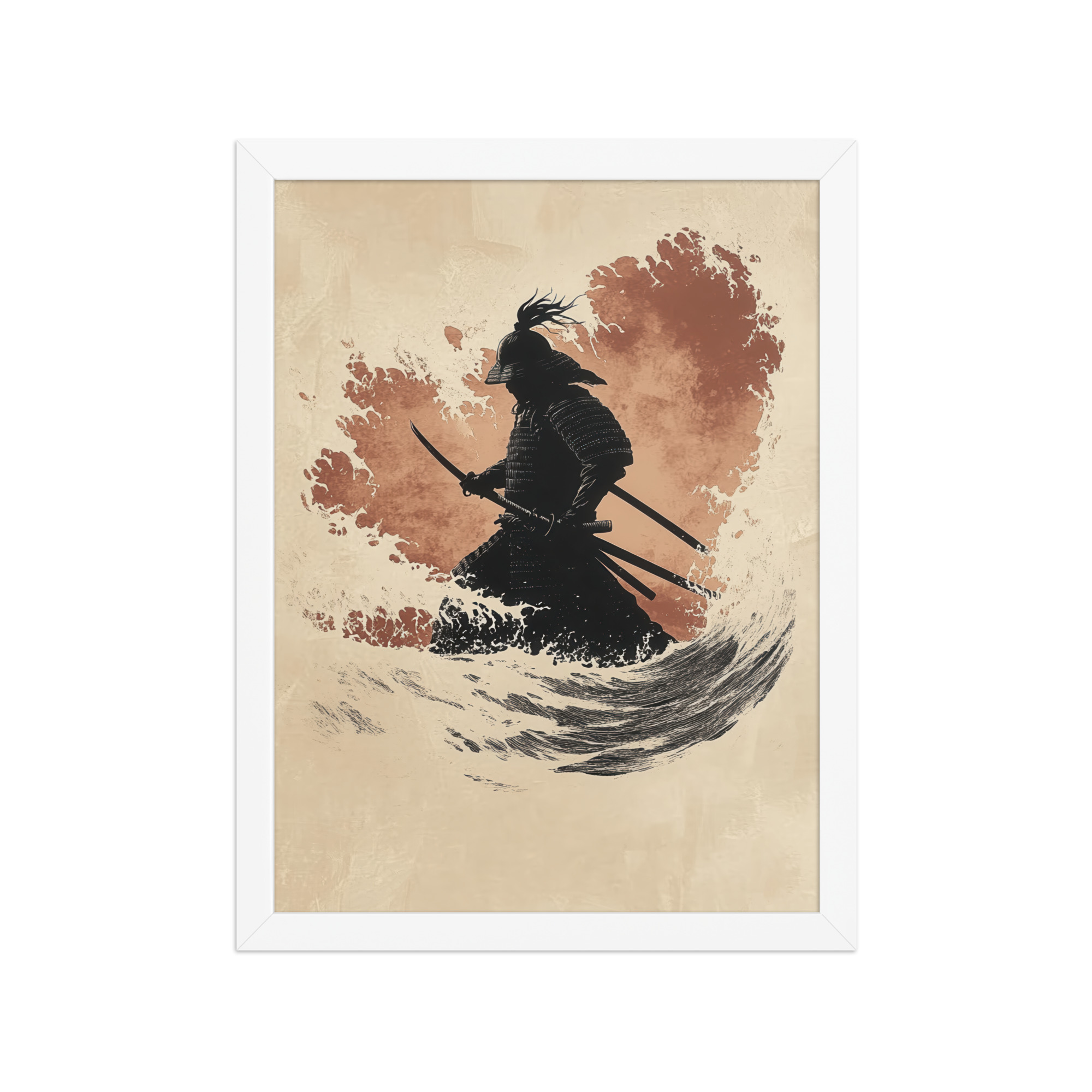 Crimson Guard – Samurai Against The Rising Spray Wall Decor – Framed Poster - Image 10