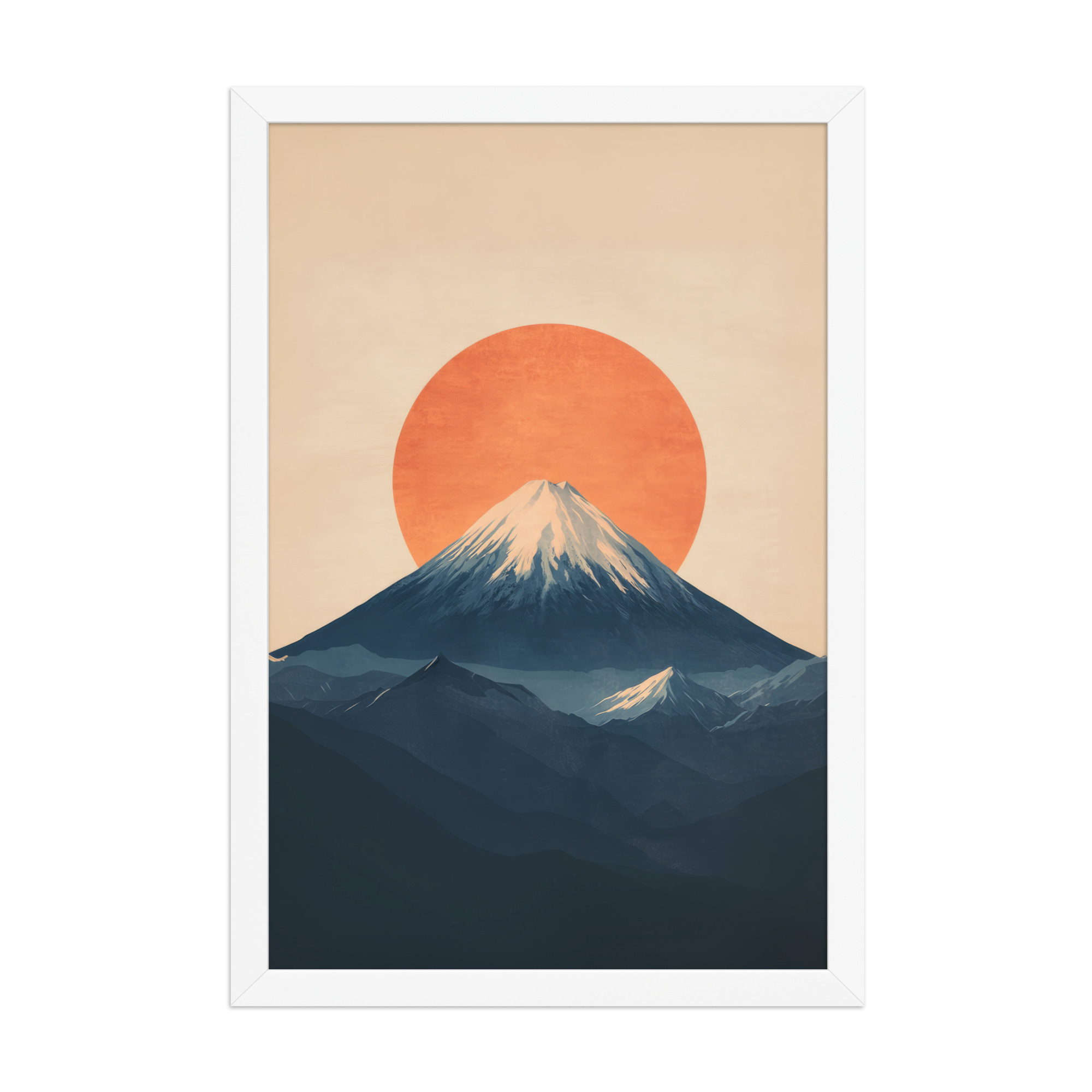 Rising Sun Over Fuji — Minimal Mount Fuji Silhouette Wall Decor — Framed Poster - Image 29