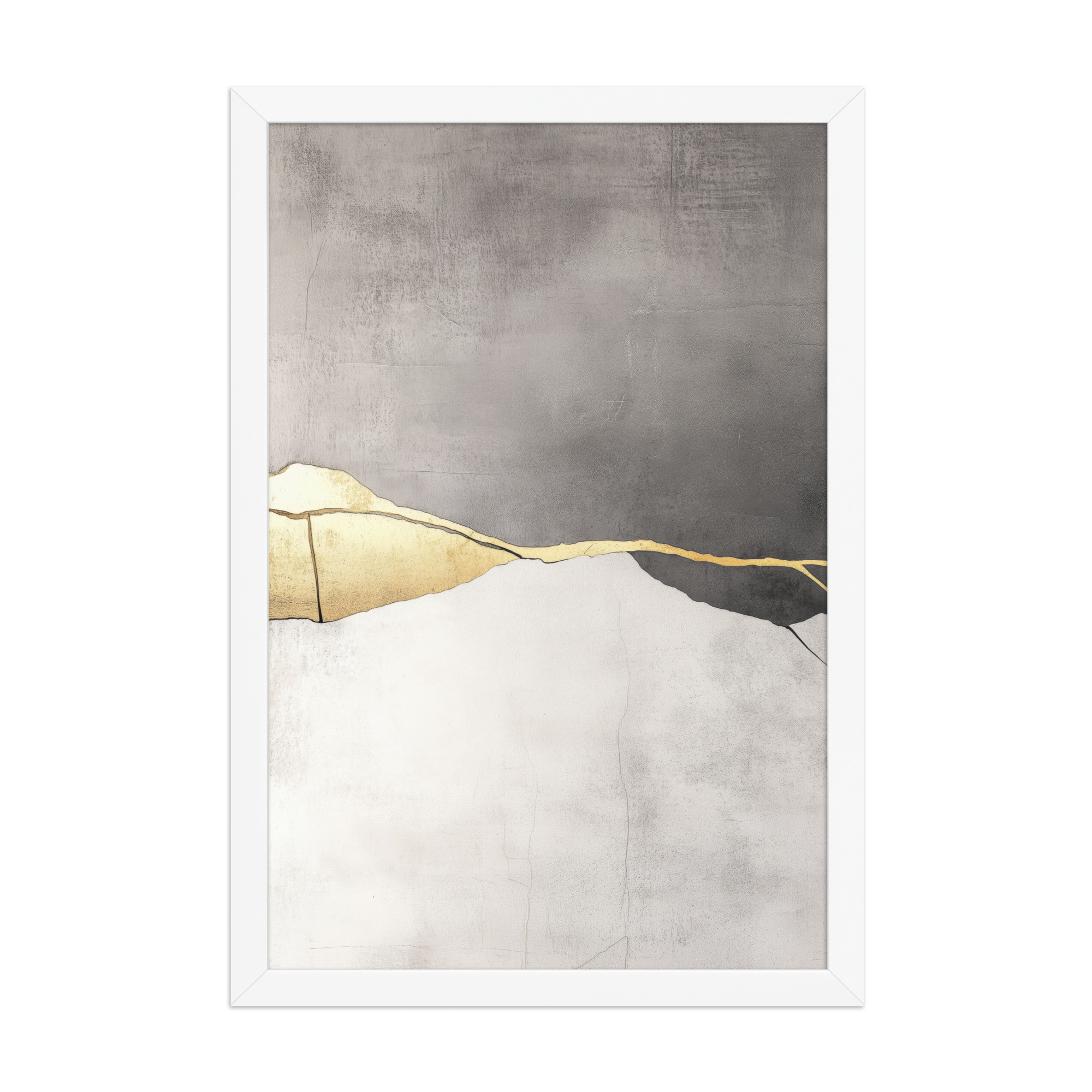 Cracked Harmony — Kintsugi Horizon Abstract with Gold Seam Wall Decor — Framed Poster - Image 14