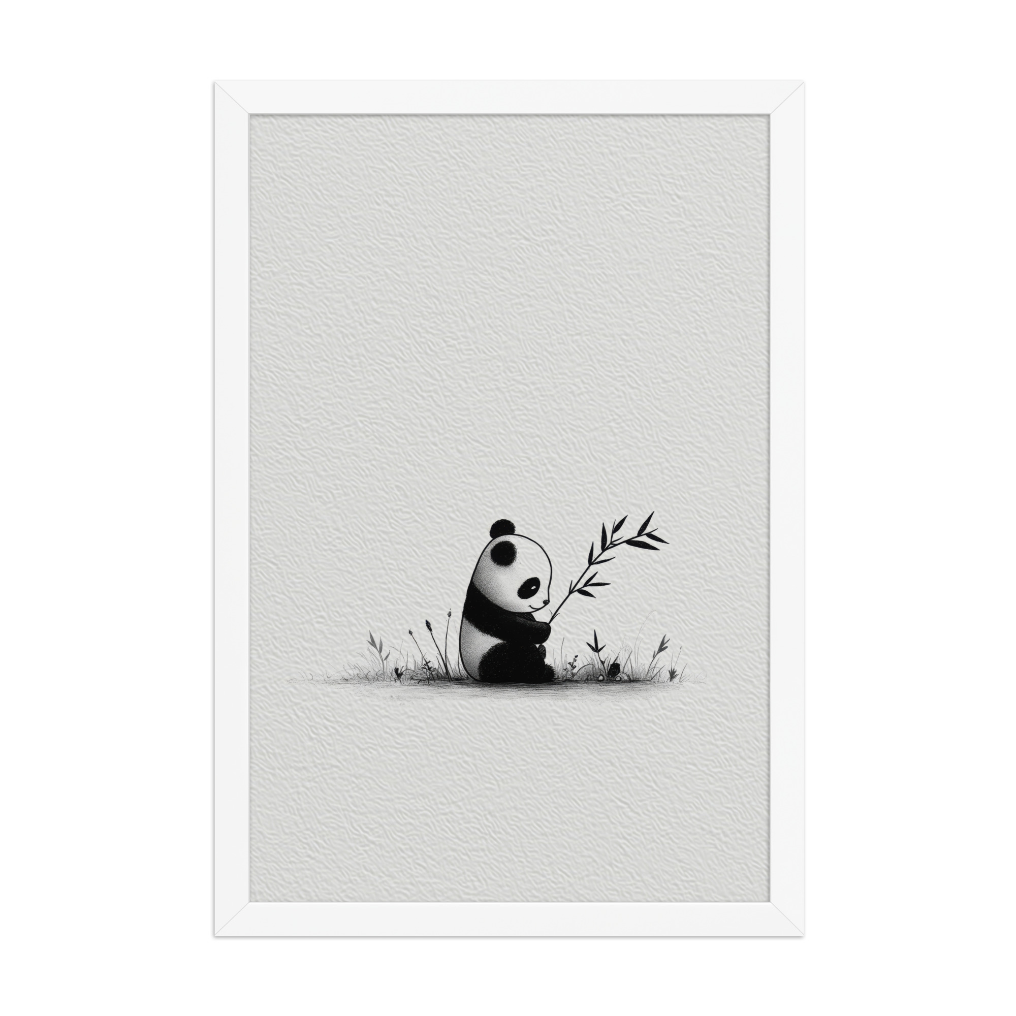 Tiny Bamboo Moment — Minimal Panda Cub with Bamboo Wall Decor — Framed Poster - Image 20