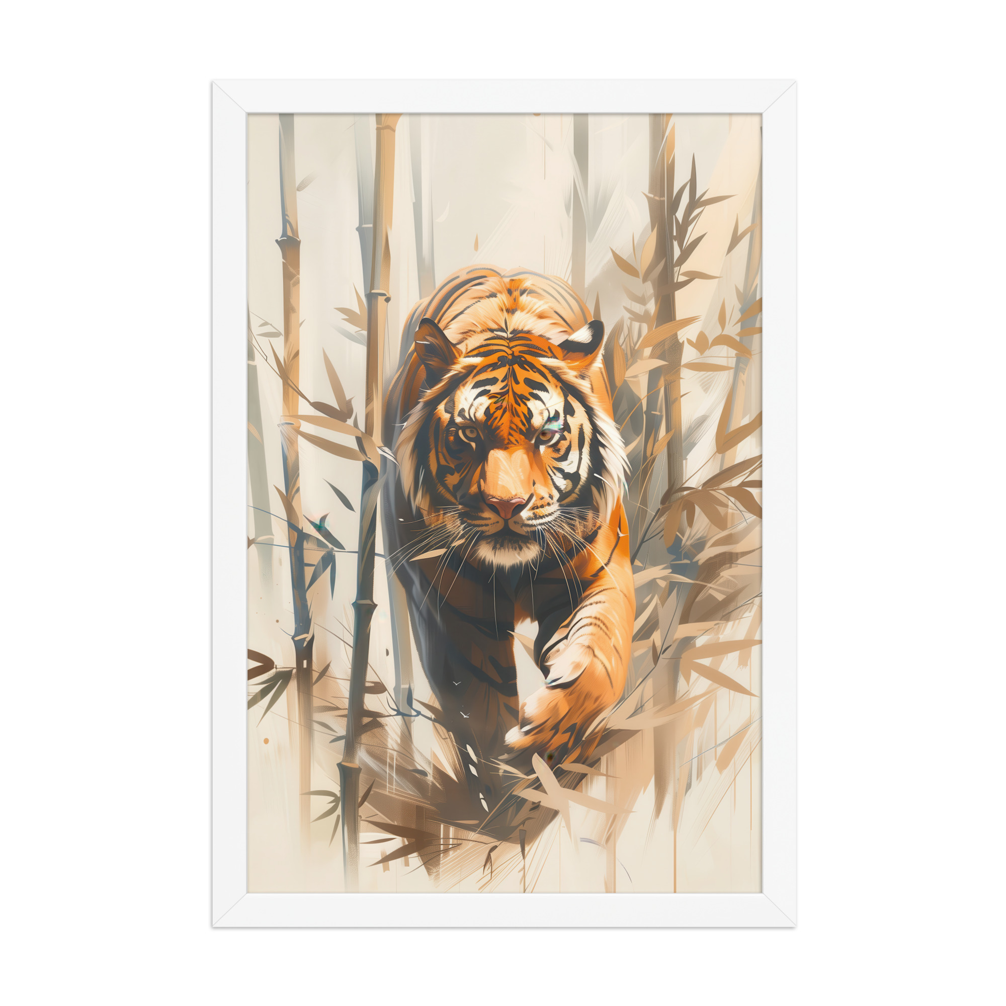 Tiger in Bamboo Mist — Wildlife Tiger in Dynamic Jungle Wall Art — Framed Poster - Image 20