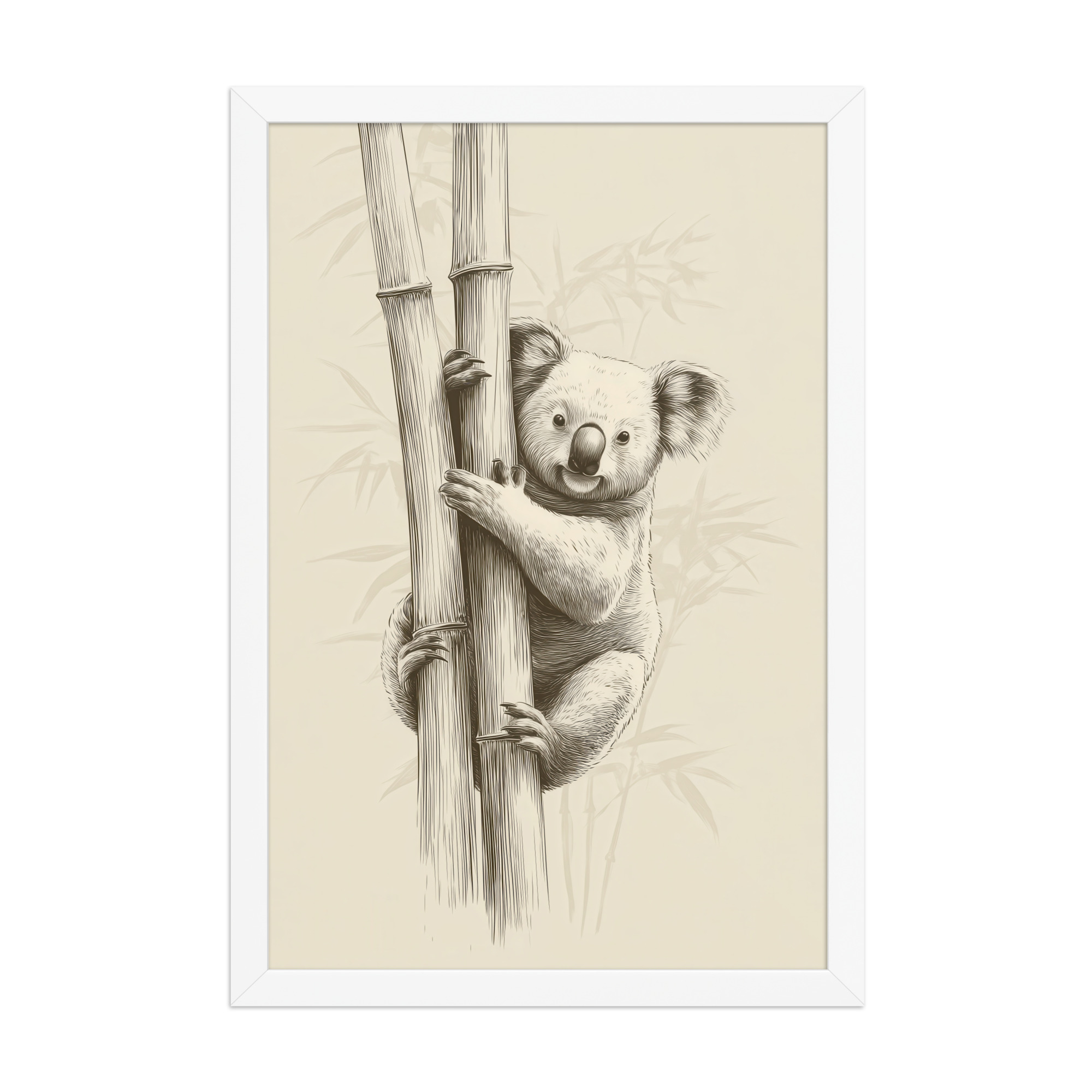 Koala Bamboo I — Koala Illustration in Warm Neutrals Wall Decor — Framed Poster - Image 20