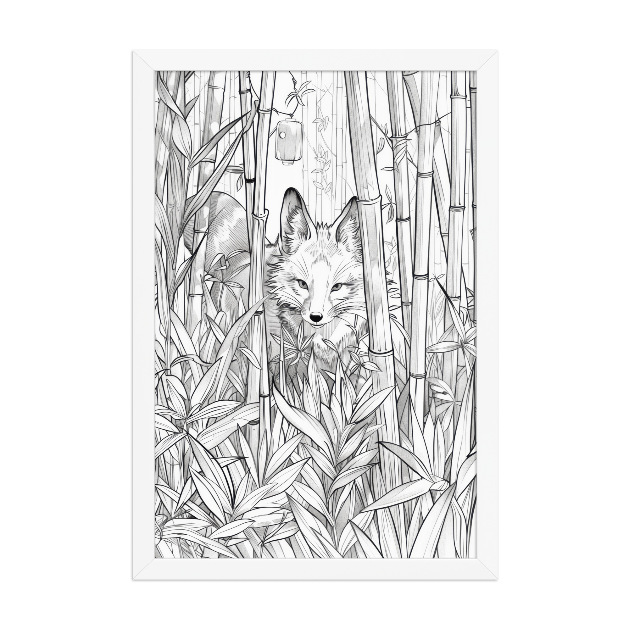 Fox Spirit in Bamboo Forest — Fox Among Bamboo Wall Decor — Framed Poster - Image 20