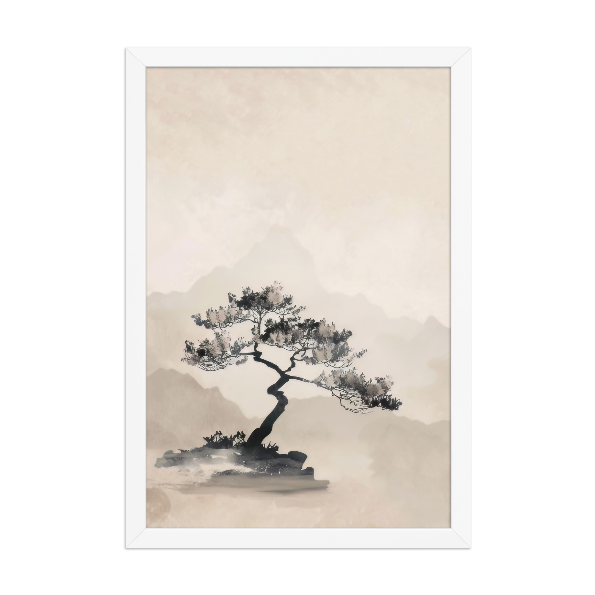 Bonsai Tree — Ink-Wash Landscape Wall Decor — Framed Poster - Image 17