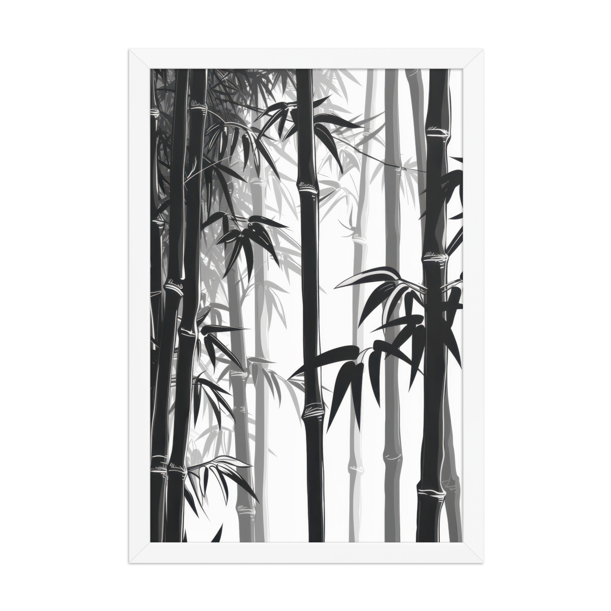 Bamboo Grove Silence — Monochrome Nature Wall Decor — Framed Poster - Image 17