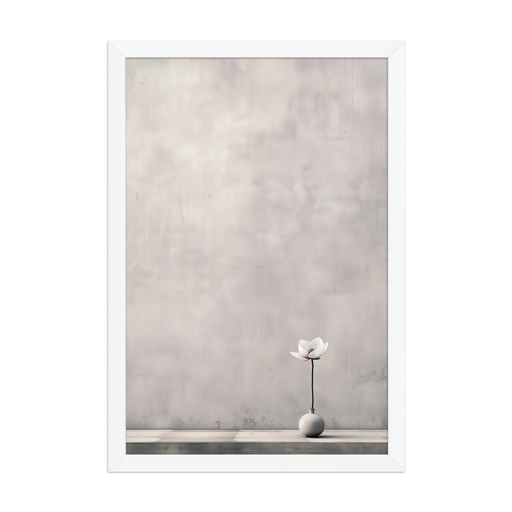 Lotus Minimalism — Single-Stem Vase Minimal Wall Decor — Framed Poster - Image 17