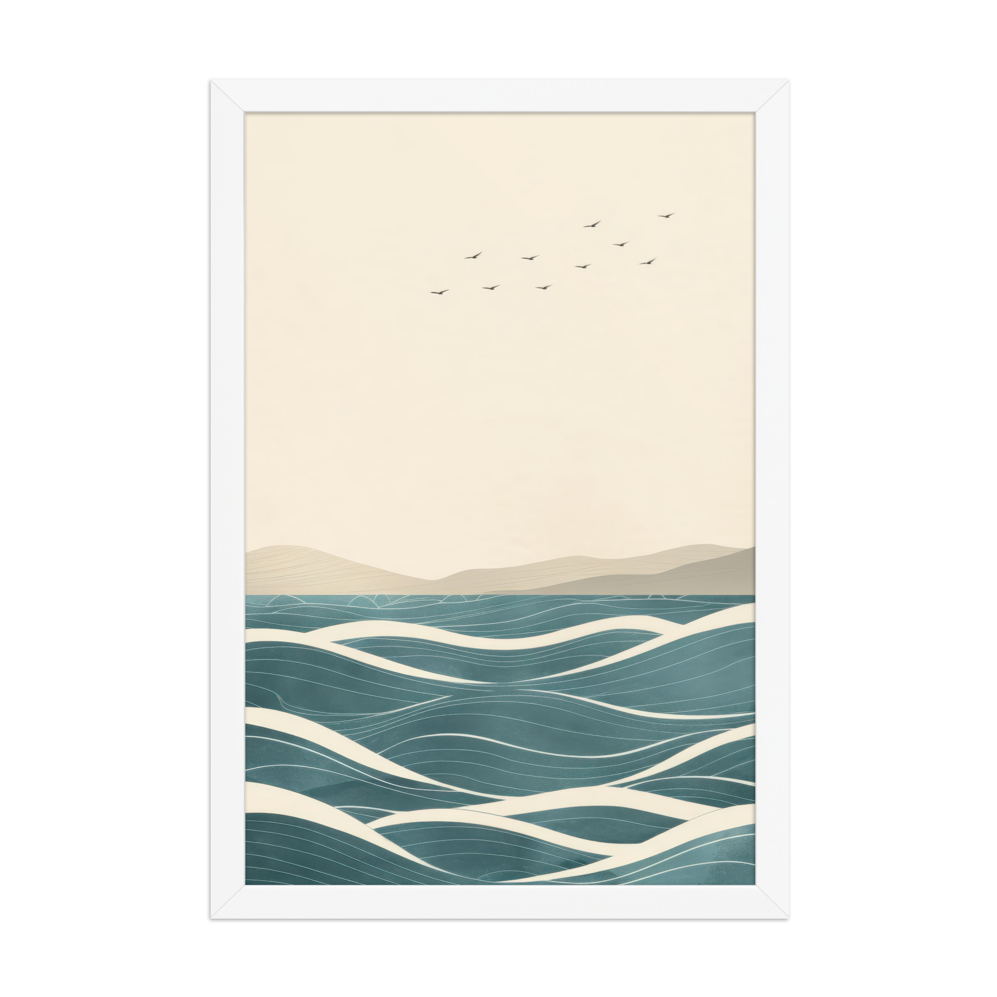 Still Horizons II — Japandi Ocean Minimalist Wall Art — Framed Poster - Image 20
