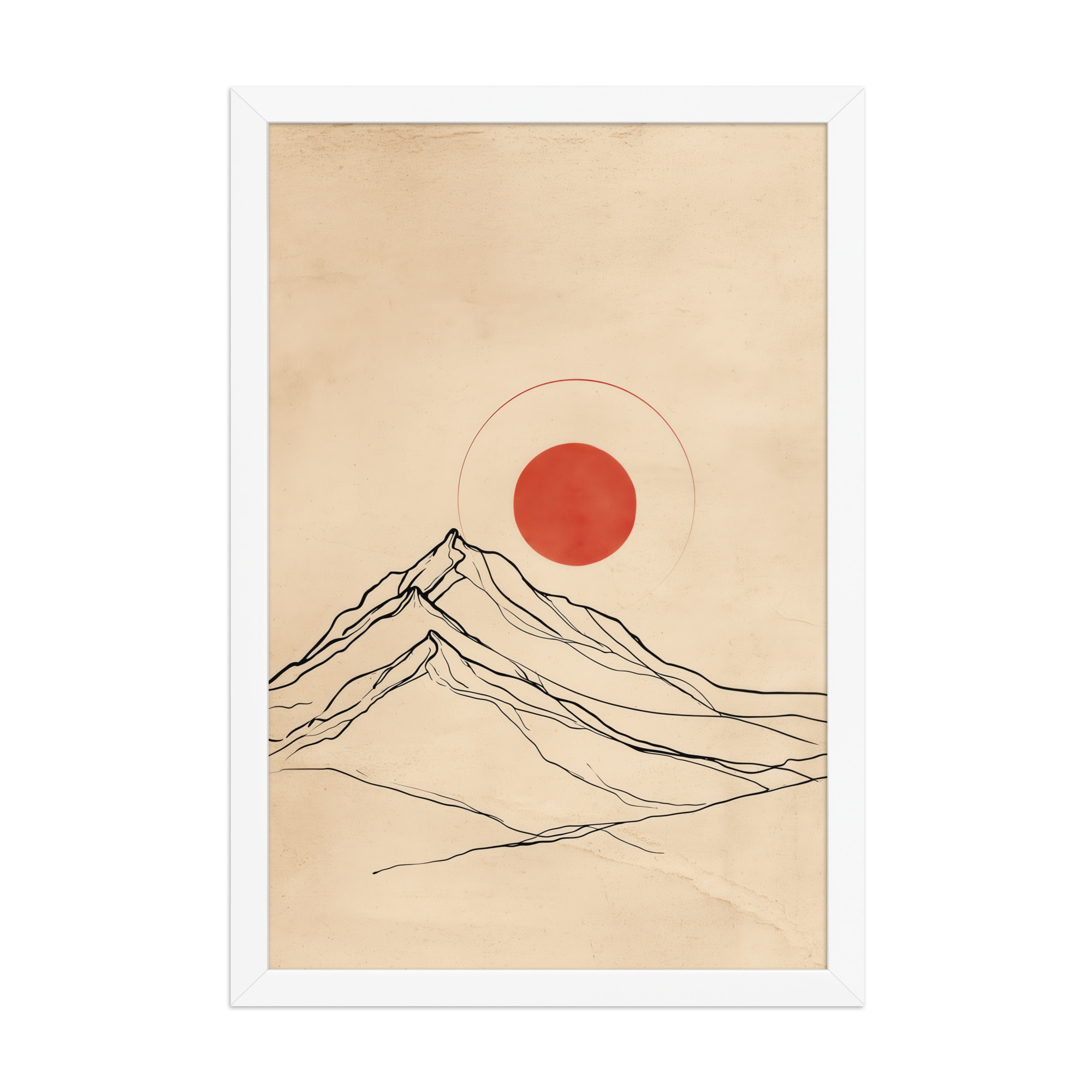 Eternal Sun — Minimal Mountain and Red Sun Wall Art — Framed Poster - Image 14