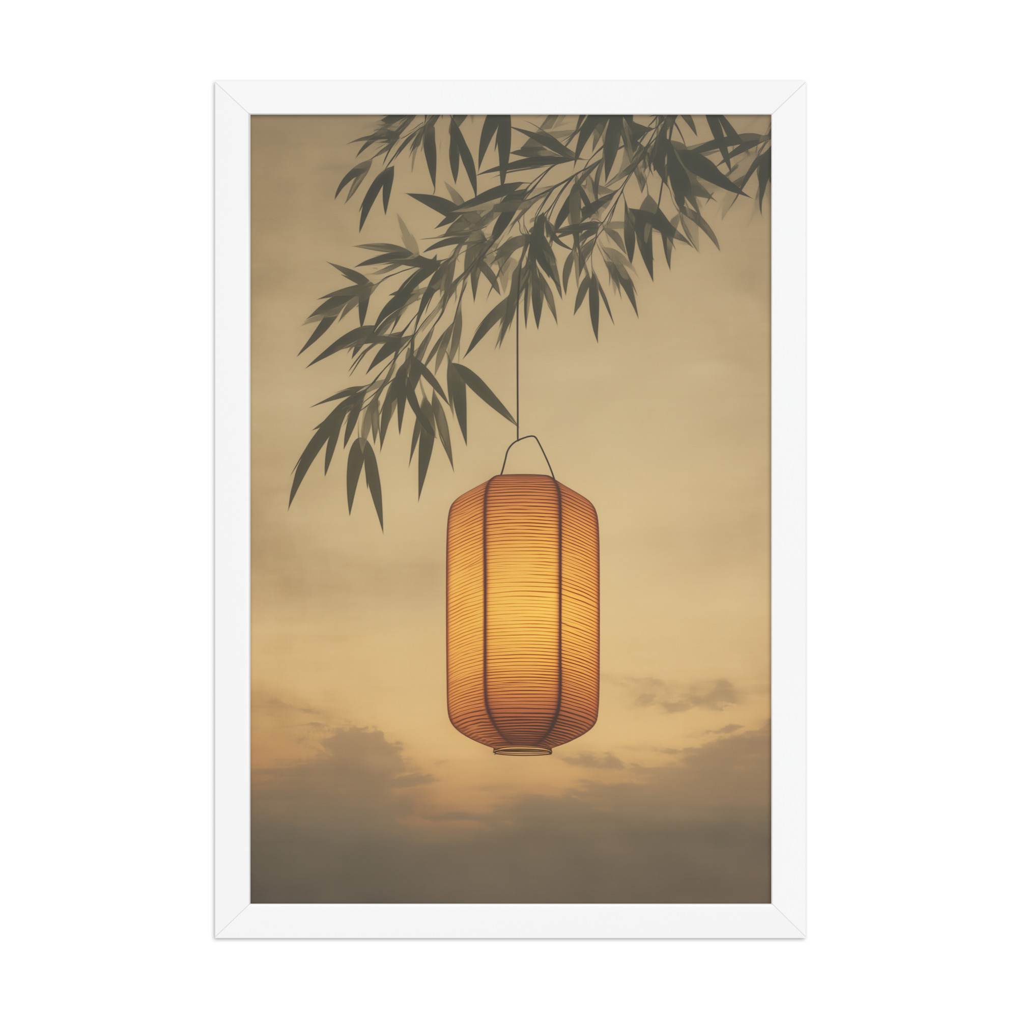 Lantern Glow — Japanese Lantern Minimal Wall Decor — Framed Poster - Image 17