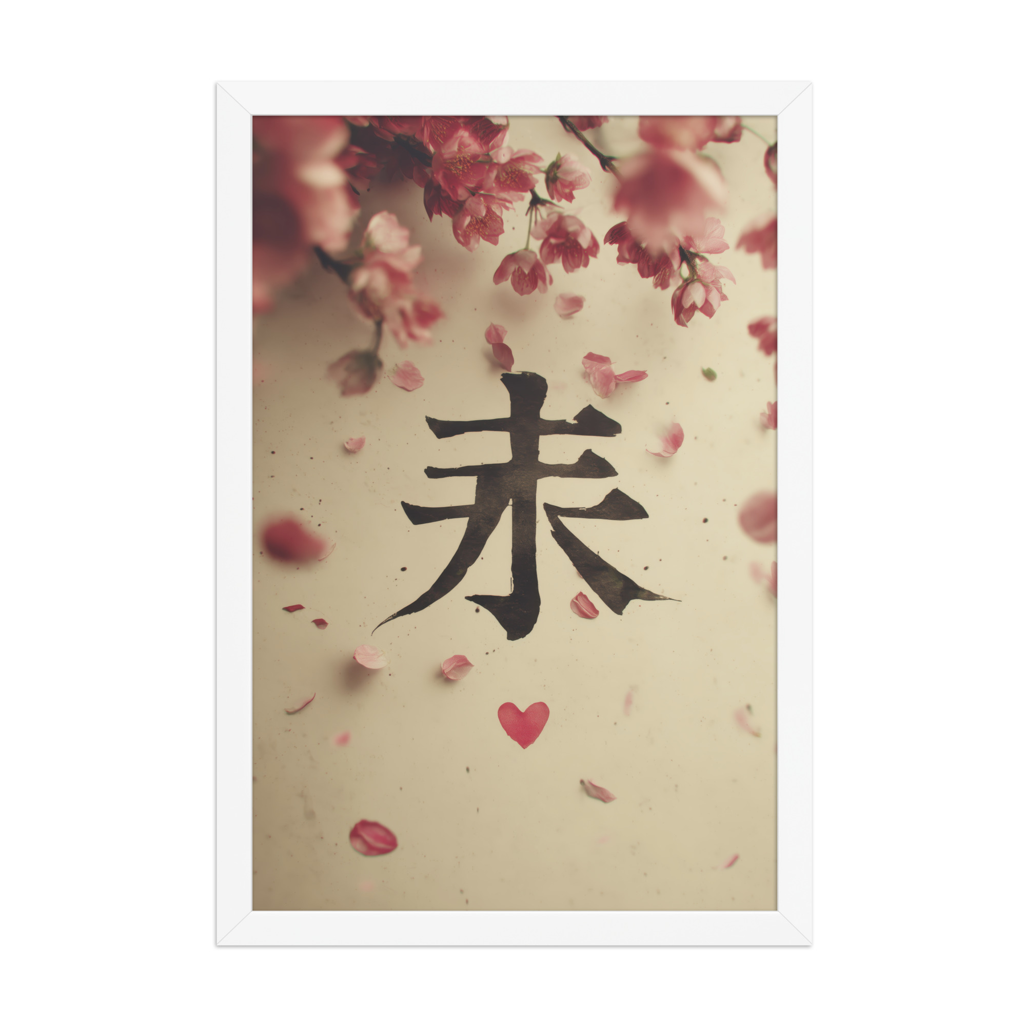 Sakura Love — Cherry Blossom, Japanese Calligraphy Wall Decor — Framed Poster - Image 20