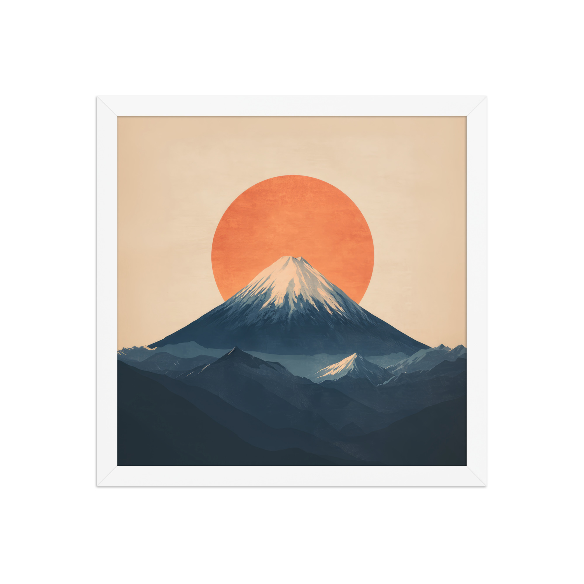 Rising Sun Over Fuji — Minimal Mount Fuji Silhouette Wall Decor — Framed Poster - Image 30