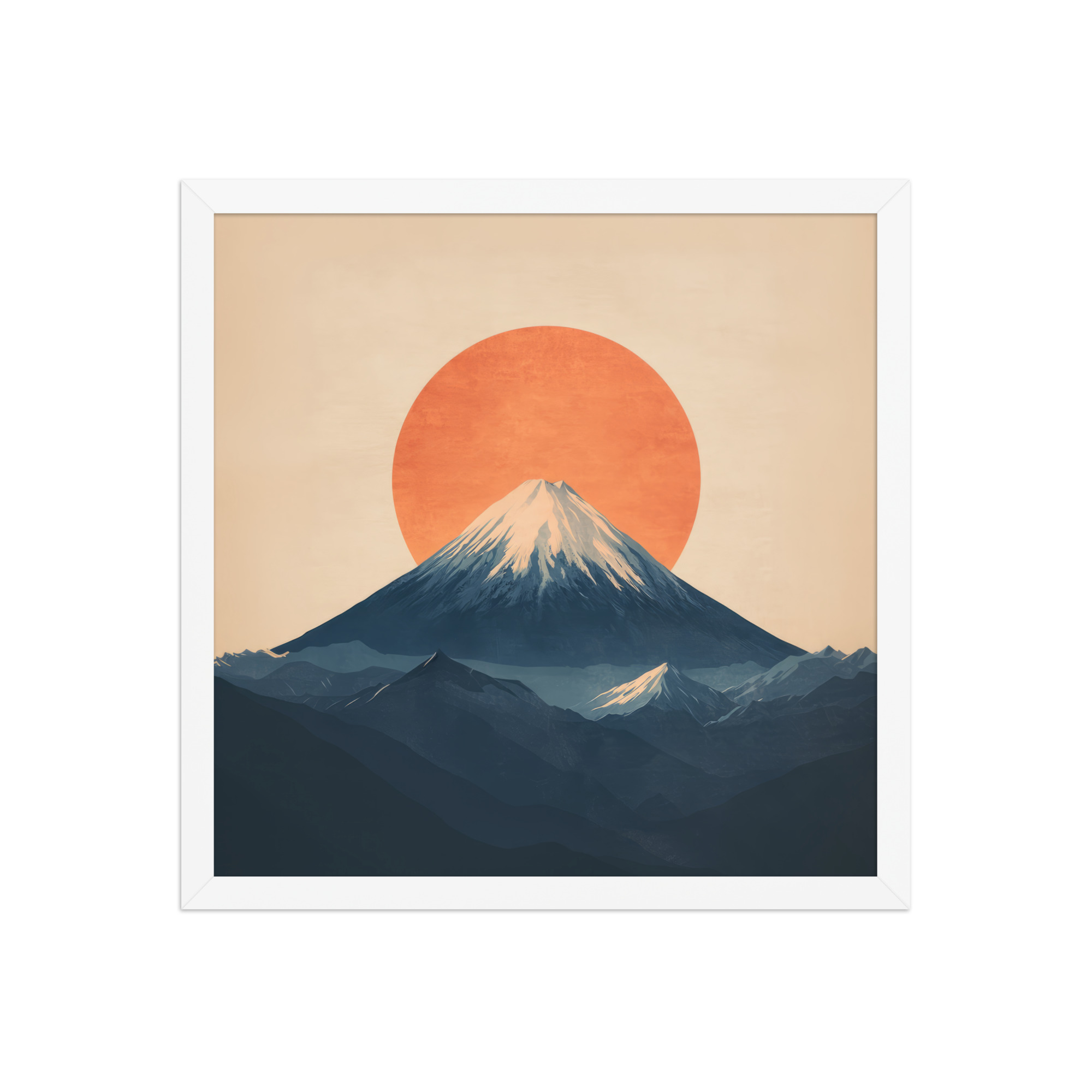 Rising Sun Over Fuji — Minimal Mount Fuji Silhouette Wall Decor — Framed Poster - Image 31