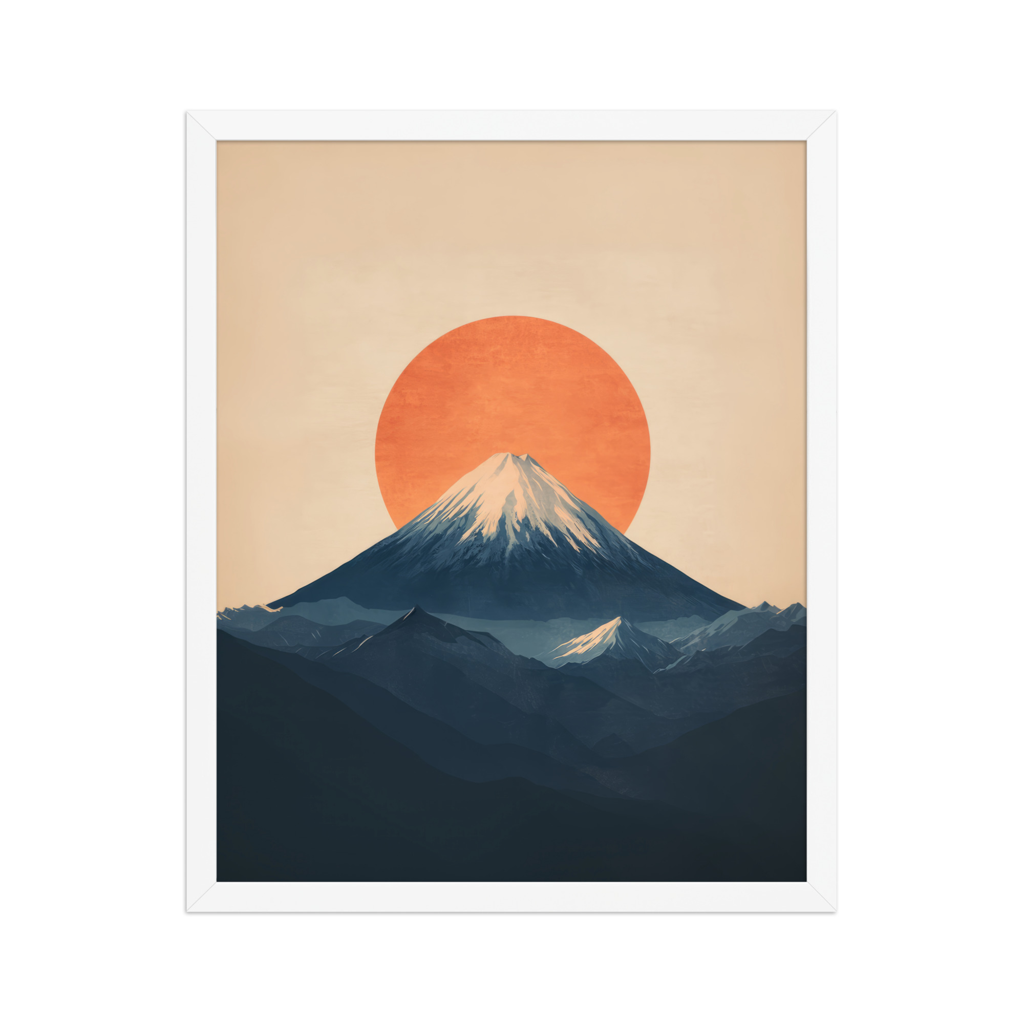 Rising Sun Over Fuji — Minimal Mount Fuji Silhouette Wall Decor — Framed Poster - Image 32