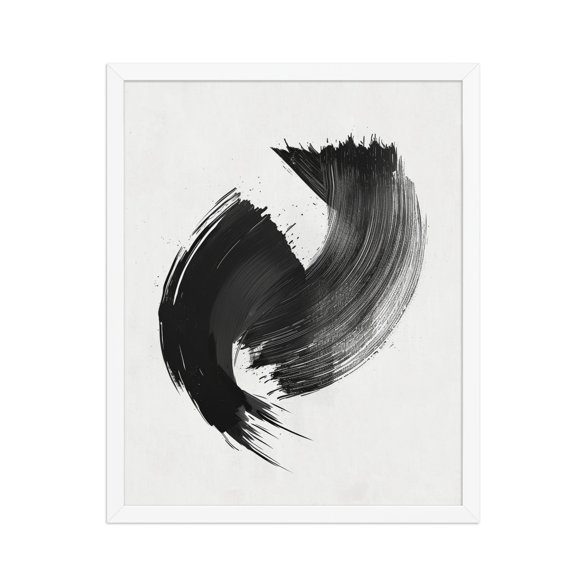 Brushstroke Swirl — Zen Sumi-e Ink Abstract Wall Decor — Framed Poster - Image 16