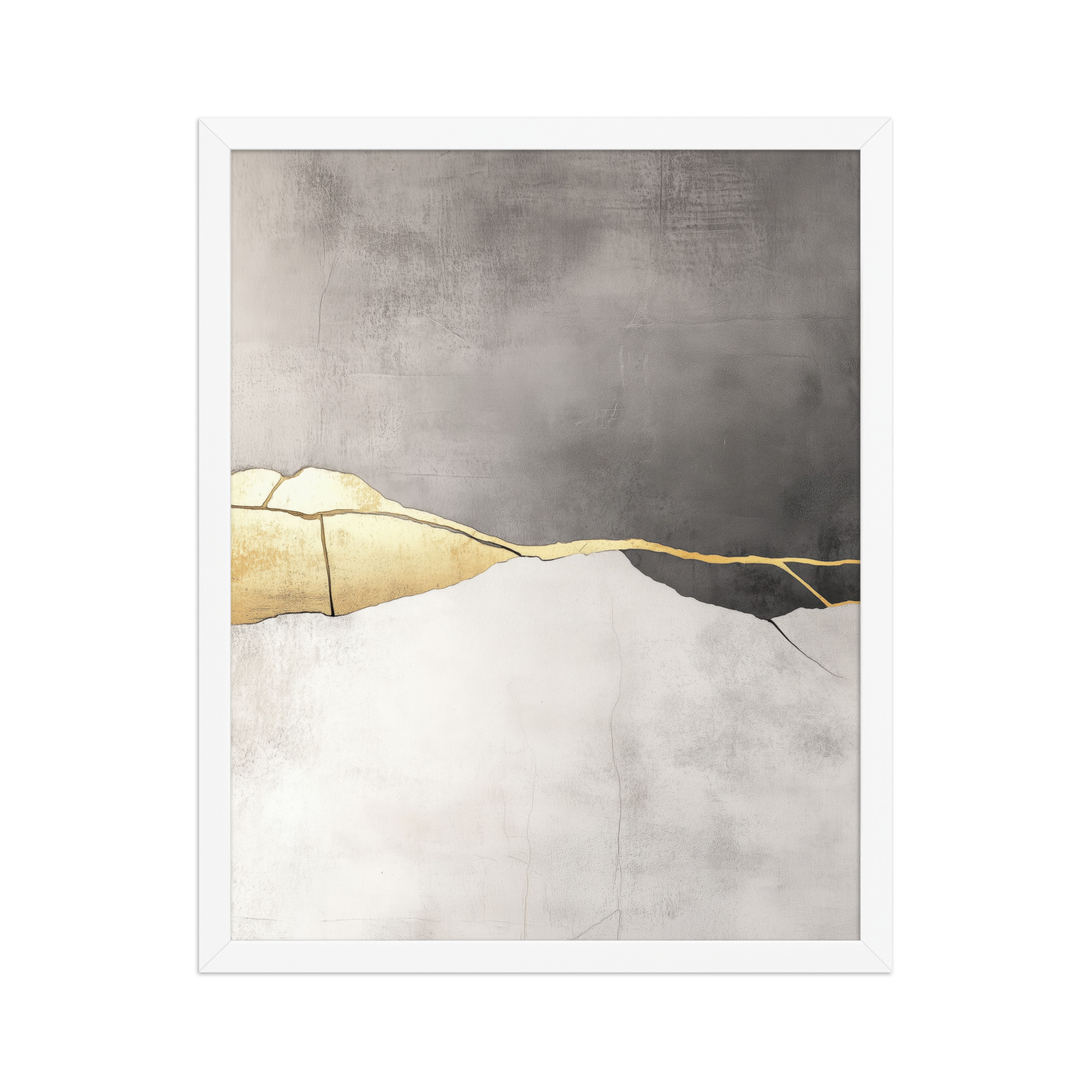 Cracked Harmony — Kintsugi Horizon Abstract with Gold Seam Wall Decor — Framed Poster - Image 15