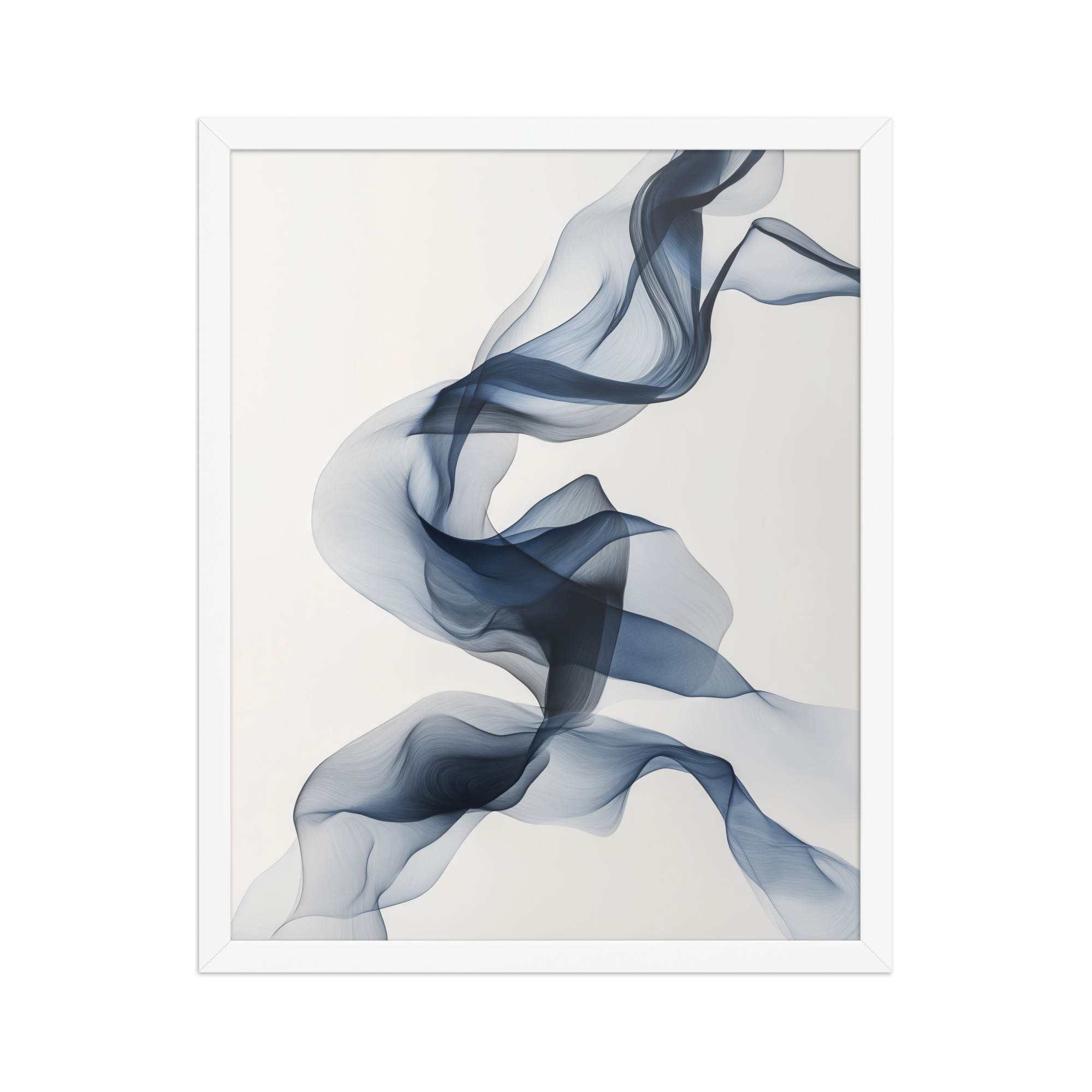 Ethereal Silk — Airy Blue Smoke Ribbon Abstract Wall Art — Framed Poster - Image 13