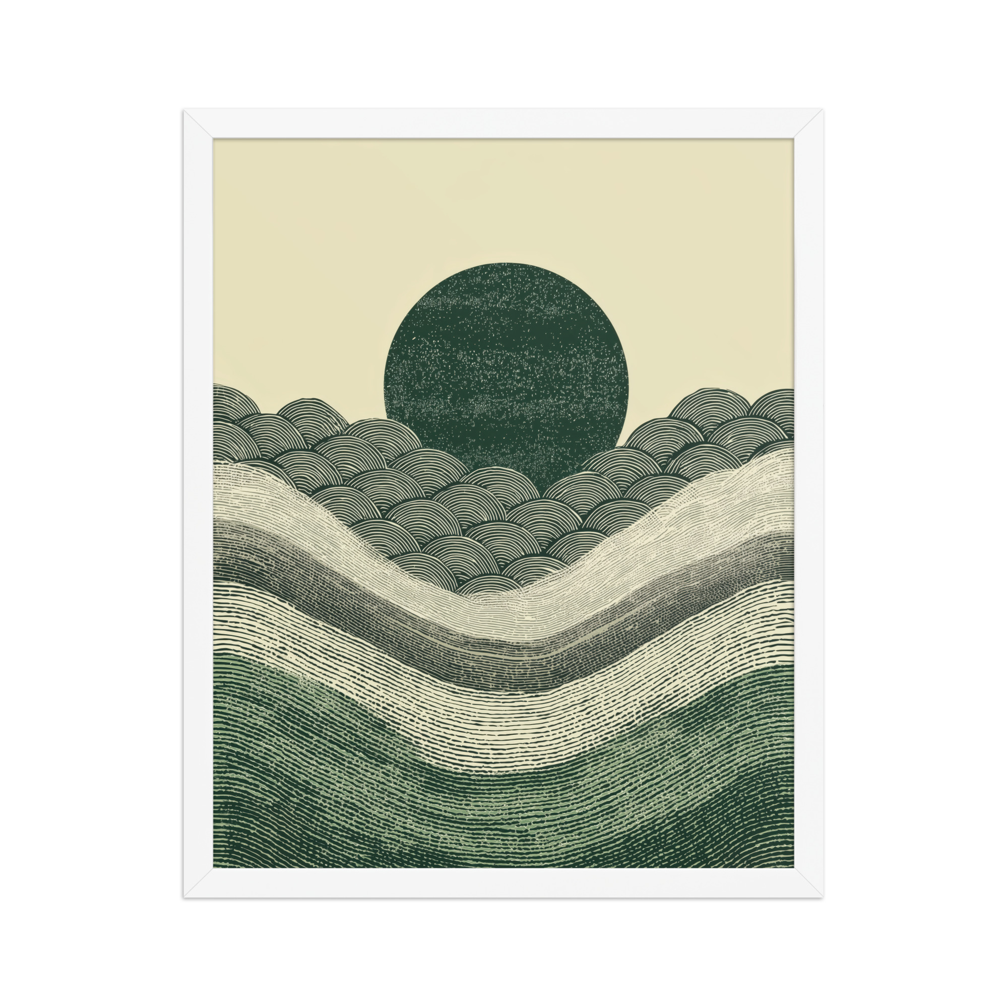 Verdant Rising — Japanese-Inspired Green Landscape Wall Art — Framed Poster - Image 15