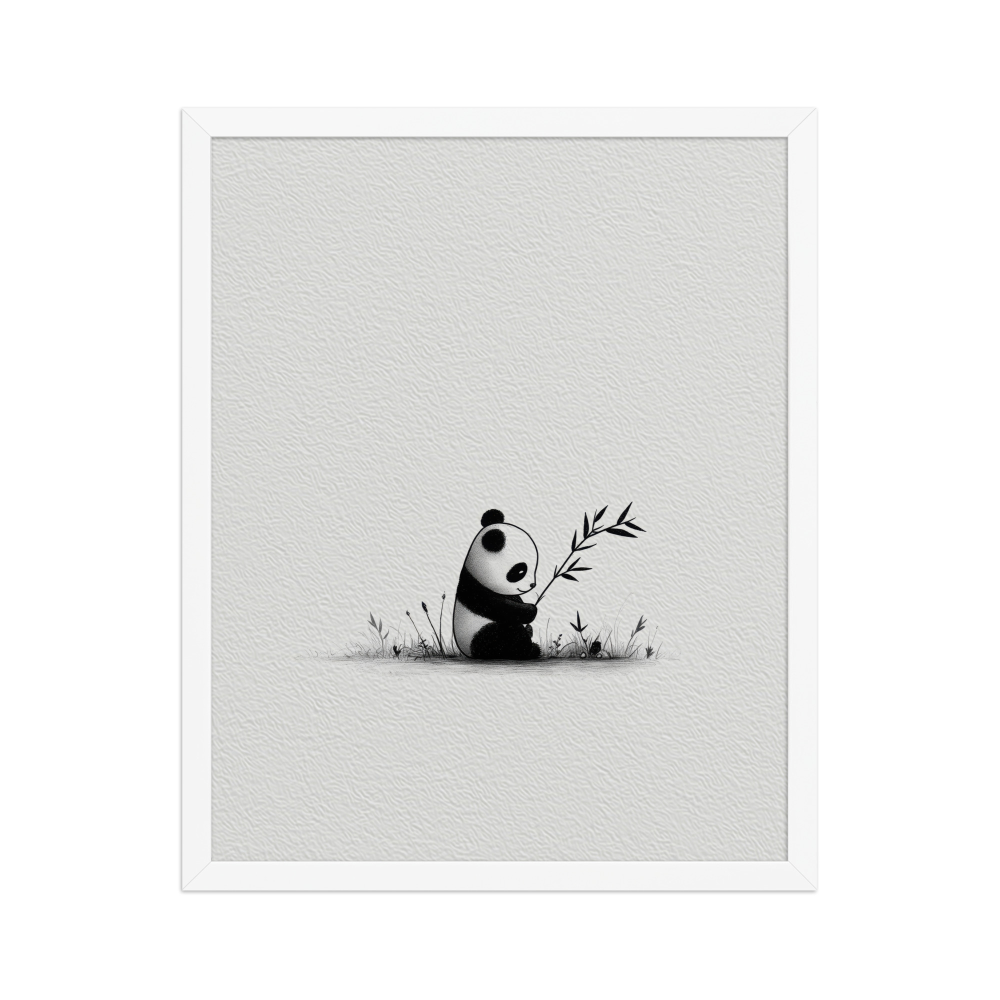 Tiny Bamboo Moment — Minimal Panda Cub with Bamboo Wall Decor — Framed Poster - Image 21