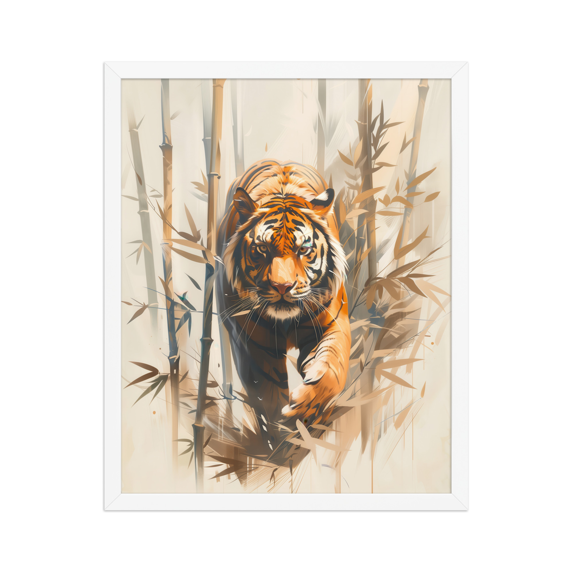 Tiger in Bamboo Mist — Wildlife Tiger in Dynamic Jungle Wall Art — Framed Poster - Image 21
