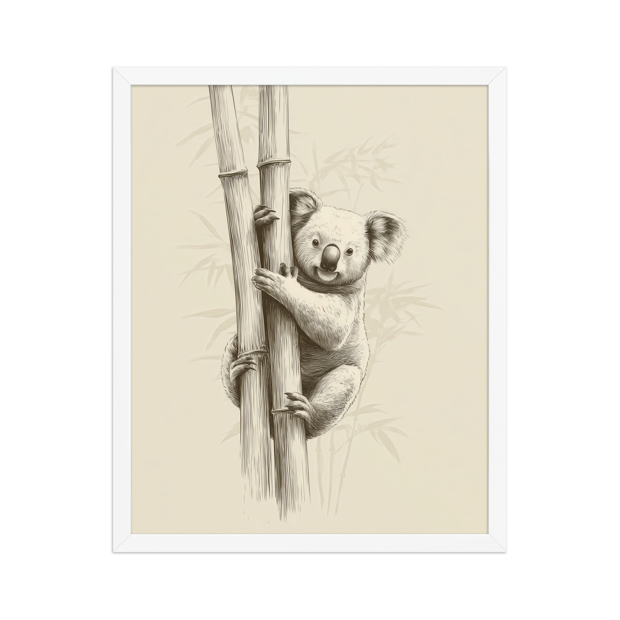 Koala Bamboo I — Koala Illustration in Warm Neutrals Wall Decor — Framed Poster - Image 21