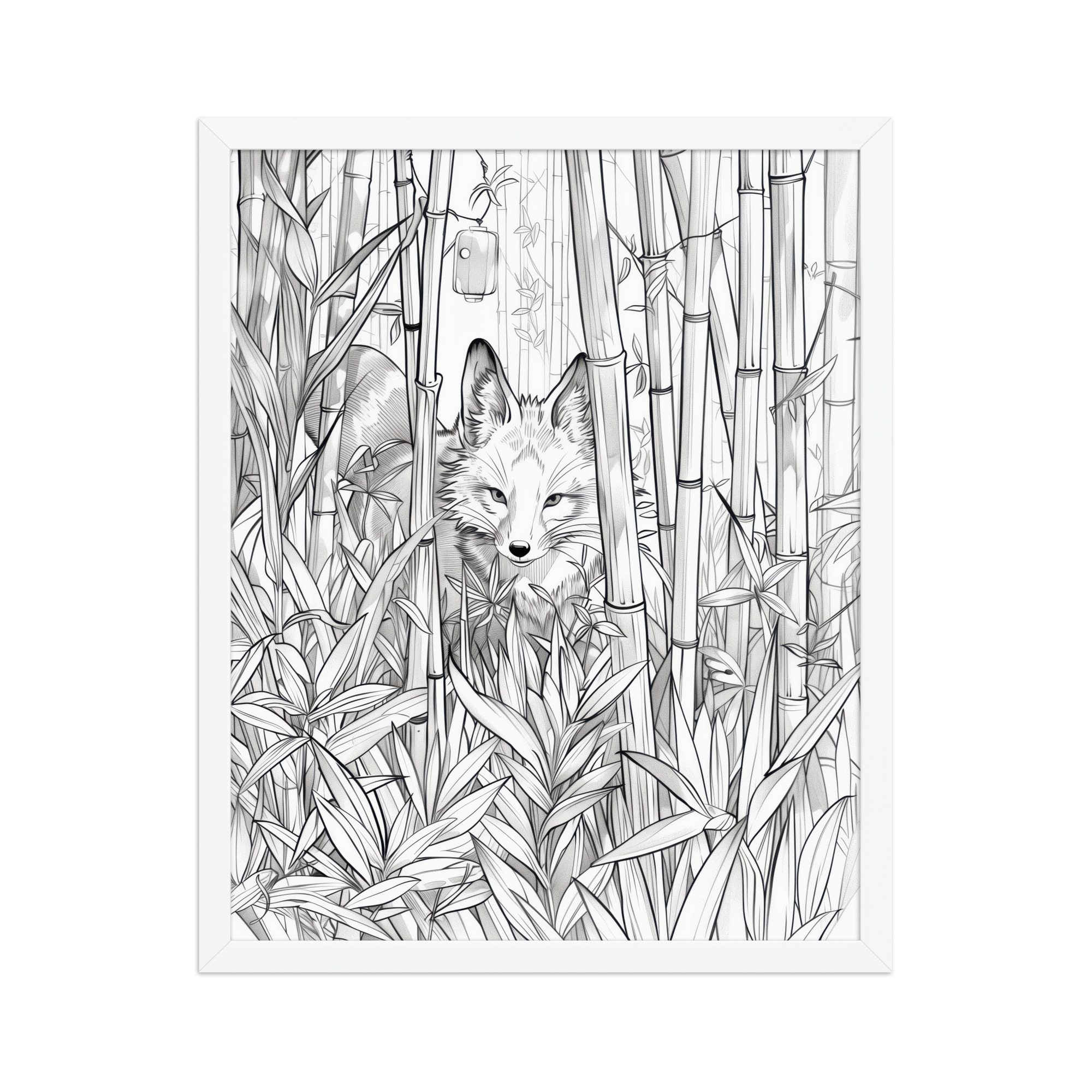 Fox Spirit in Bamboo Forest — Fox Among Bamboo Wall Decor — Framed Poster - Image 21
