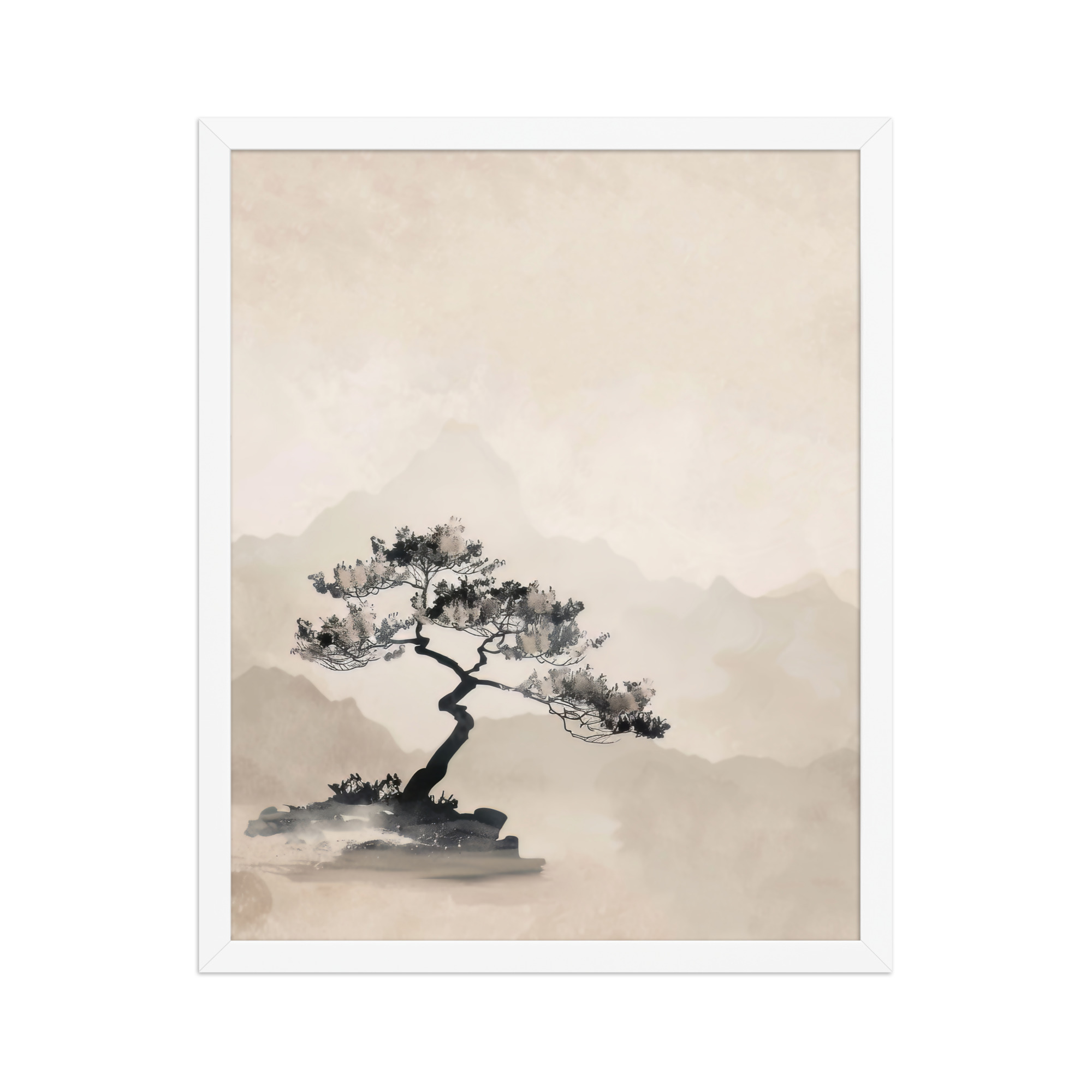 Bonsai Tree — Ink-Wash Landscape Wall Decor — Framed Poster - Image 18